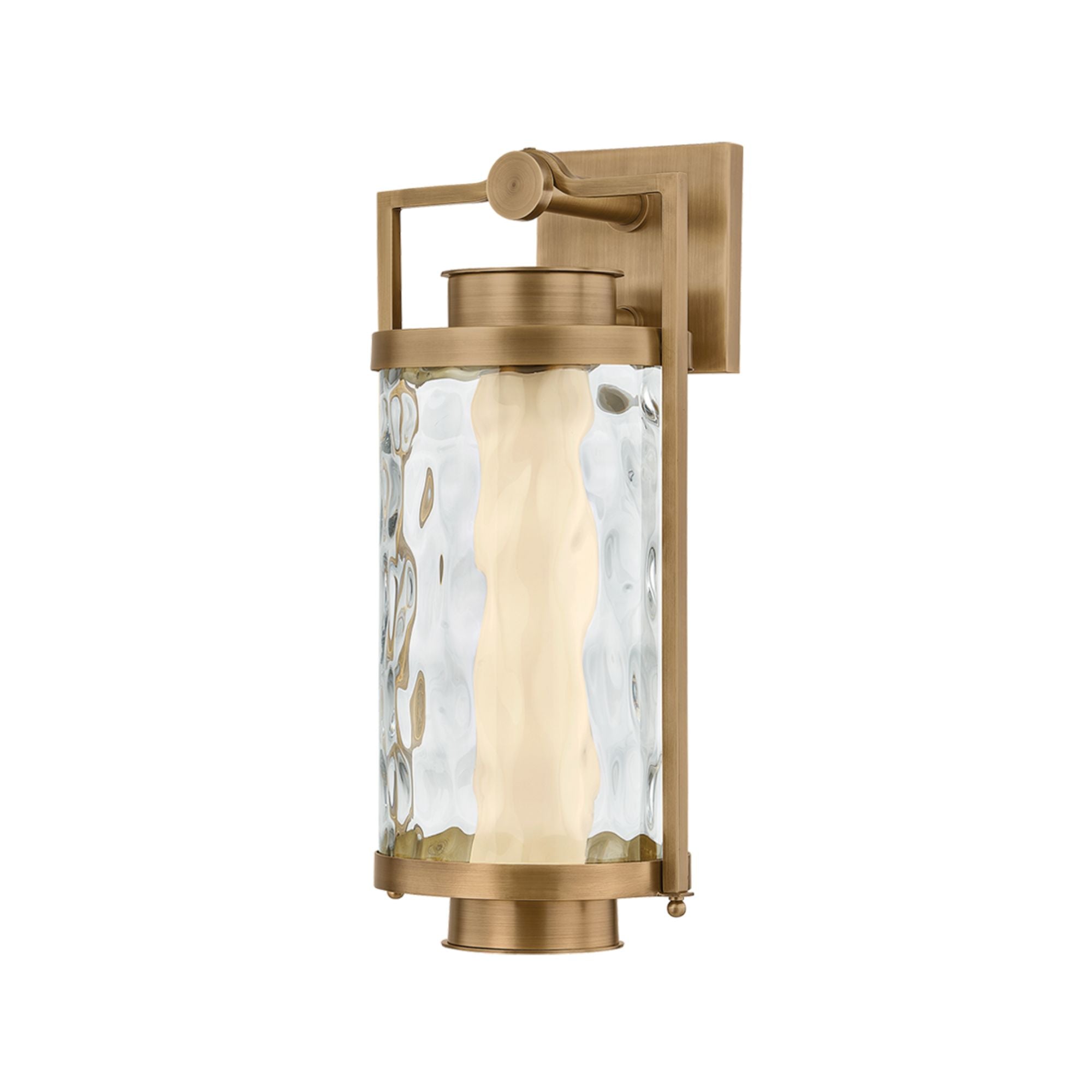 Troy Haddock 17 in. Wall Sconce, Patina Brass with Clear Optic Glass