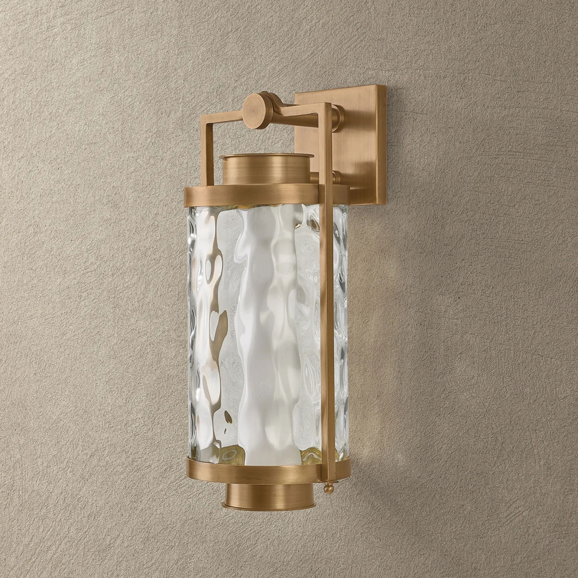 Troy Haddock 17 in. Wall Sconce, Patina Brass with Clear Optic Glass