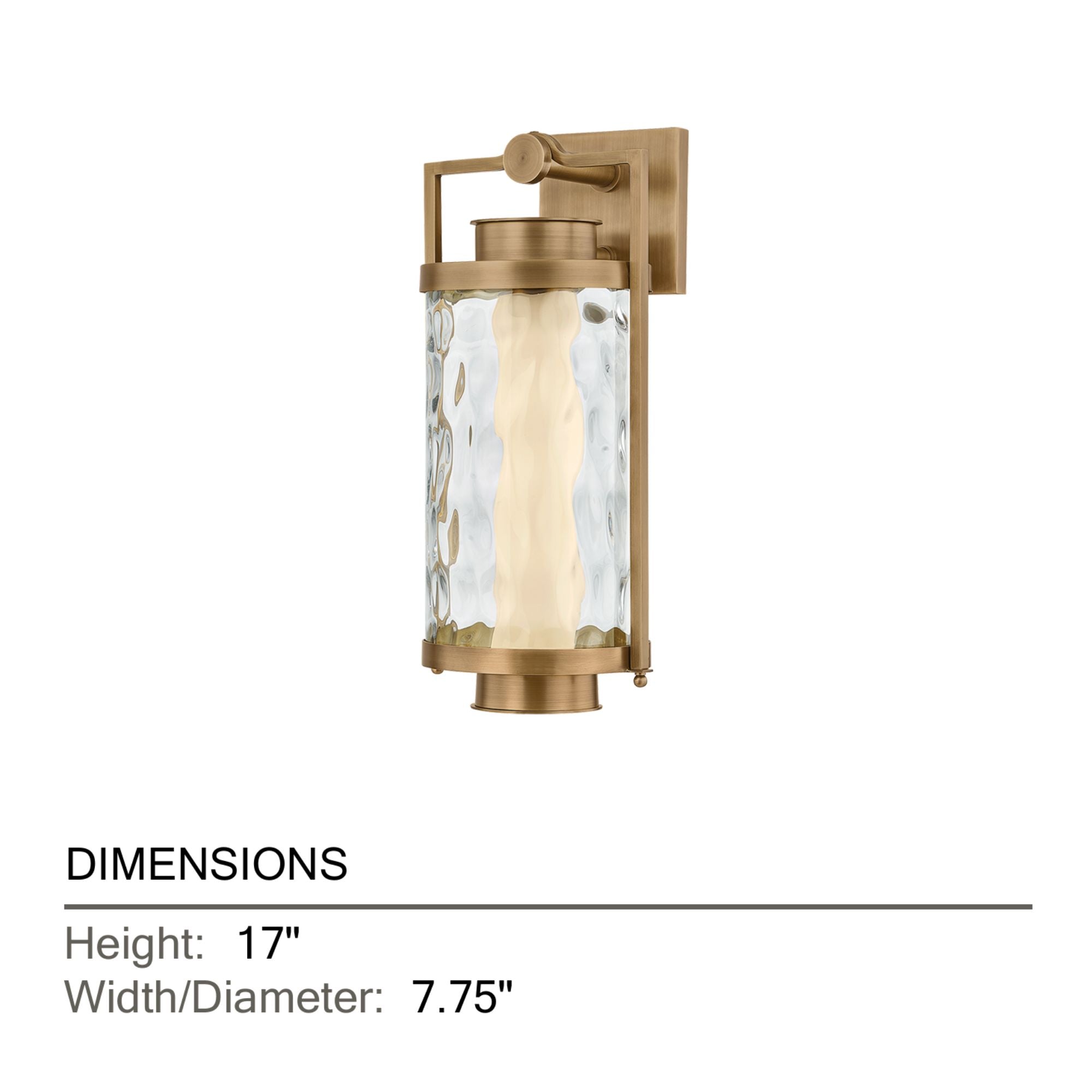 Troy Haddock 17 in. Wall Sconce, Patina Brass with Clear Optic Glass