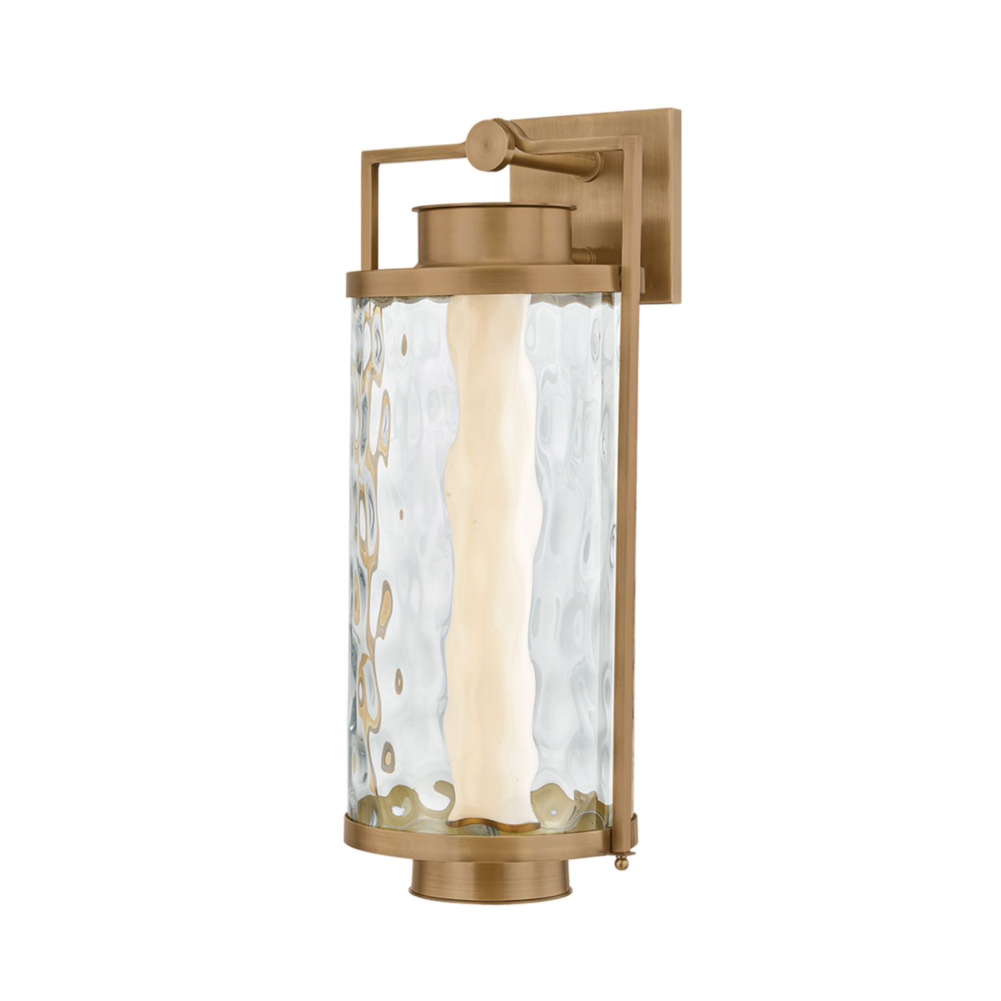 Troy Haddock 22.5 in. Wall Sconce, Patina Brass with Clear Optic Glass