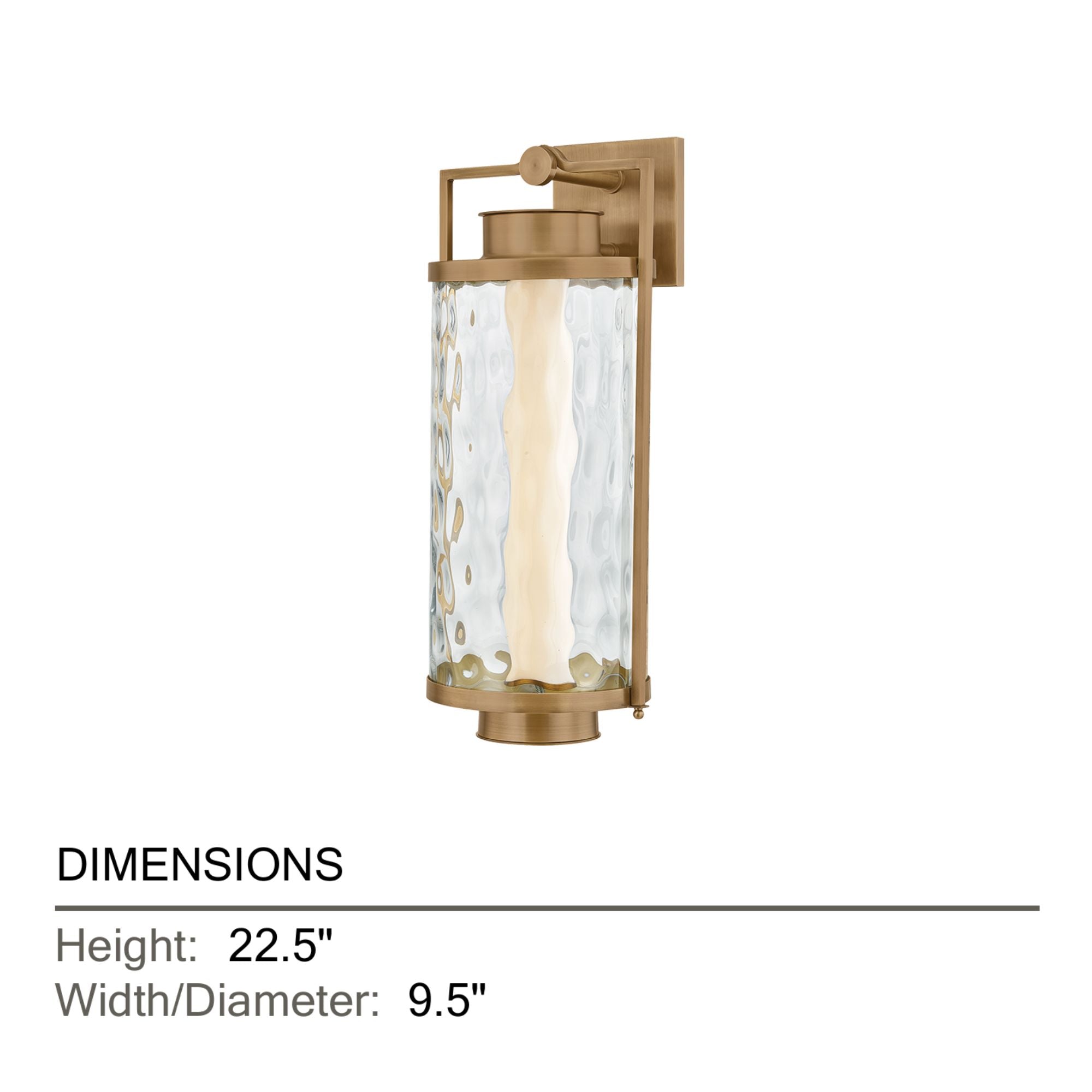 Troy Haddock 22.5 in. Wall Sconce, Patina Brass with Clear Optic Glass