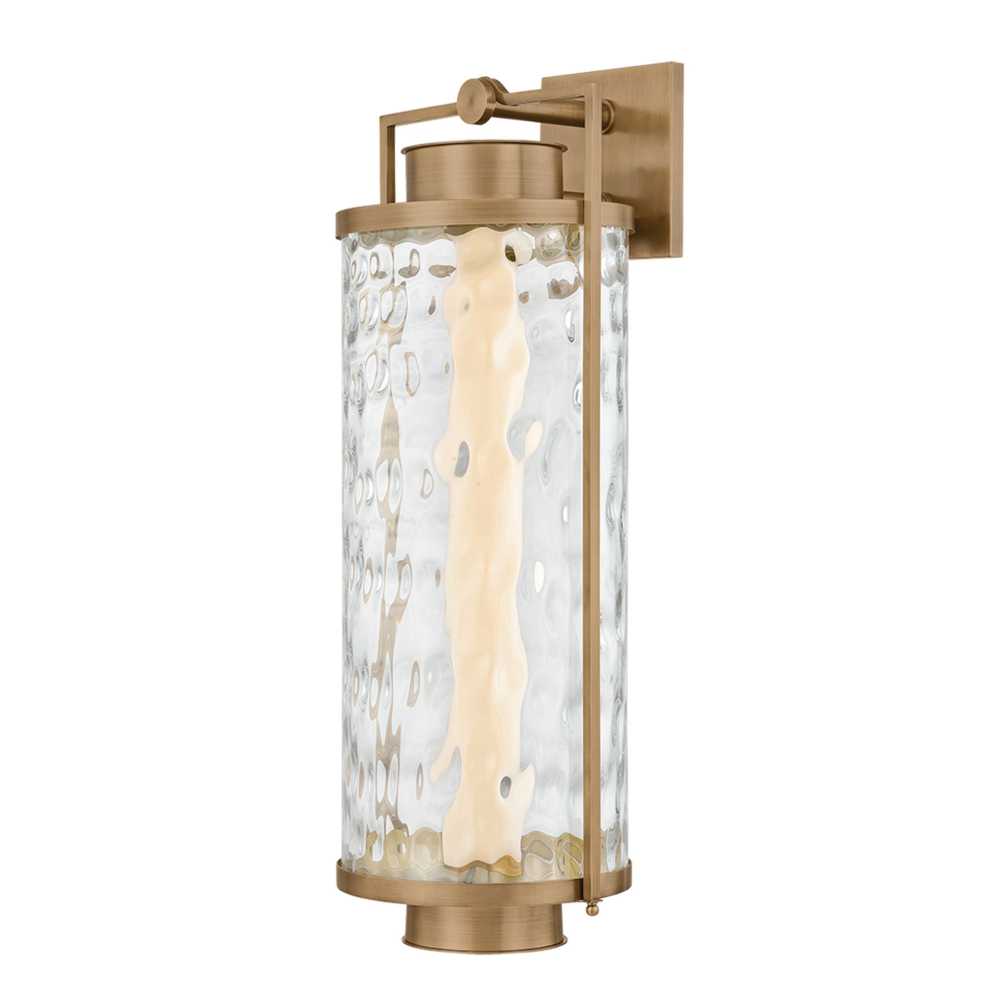 Troy Haddock 28 in. Wall Sconce, Patina Brass with Clear Optic Glass