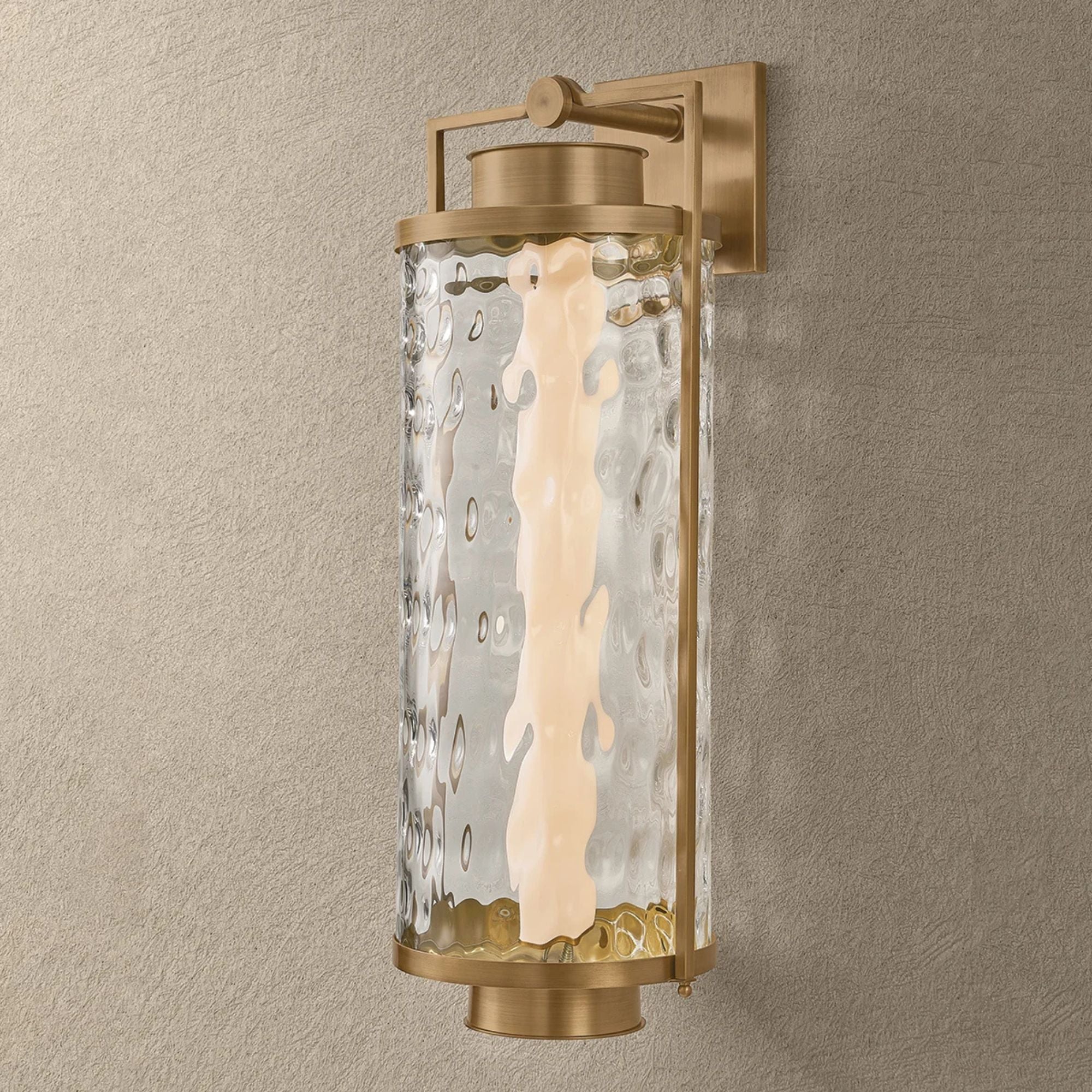 Troy Haddock 28 in. Wall Sconce, Patina Brass with Clear Optic Glass