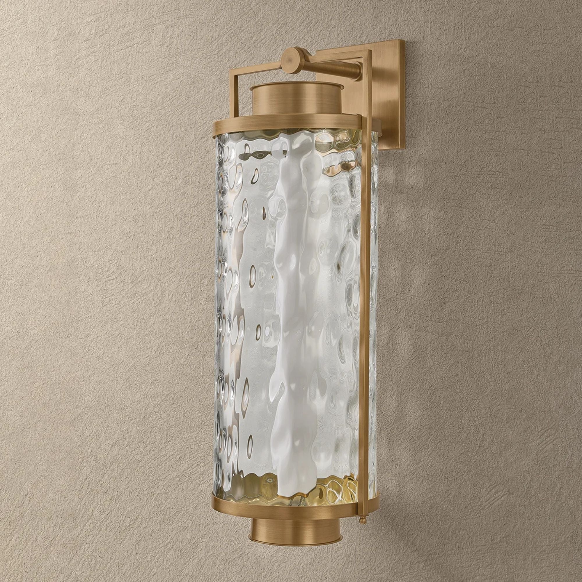 Troy Haddock 28 in. Wall Sconce, Patina Brass with Clear Optic Glass