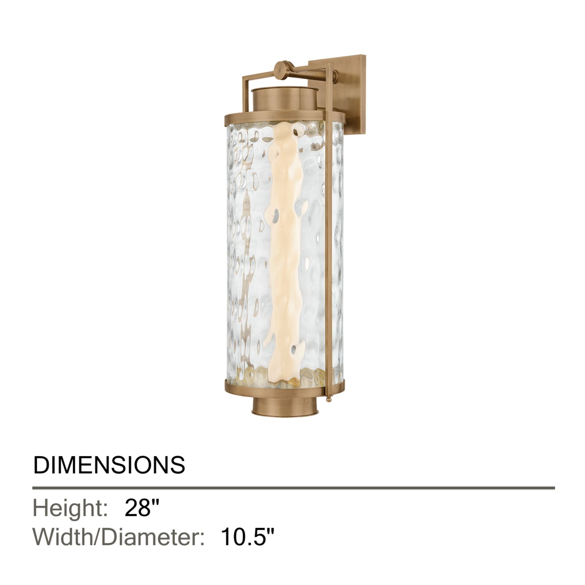 Troy Haddock 28 in. Wall Sconce, Patina Brass with Clear Optic Glass