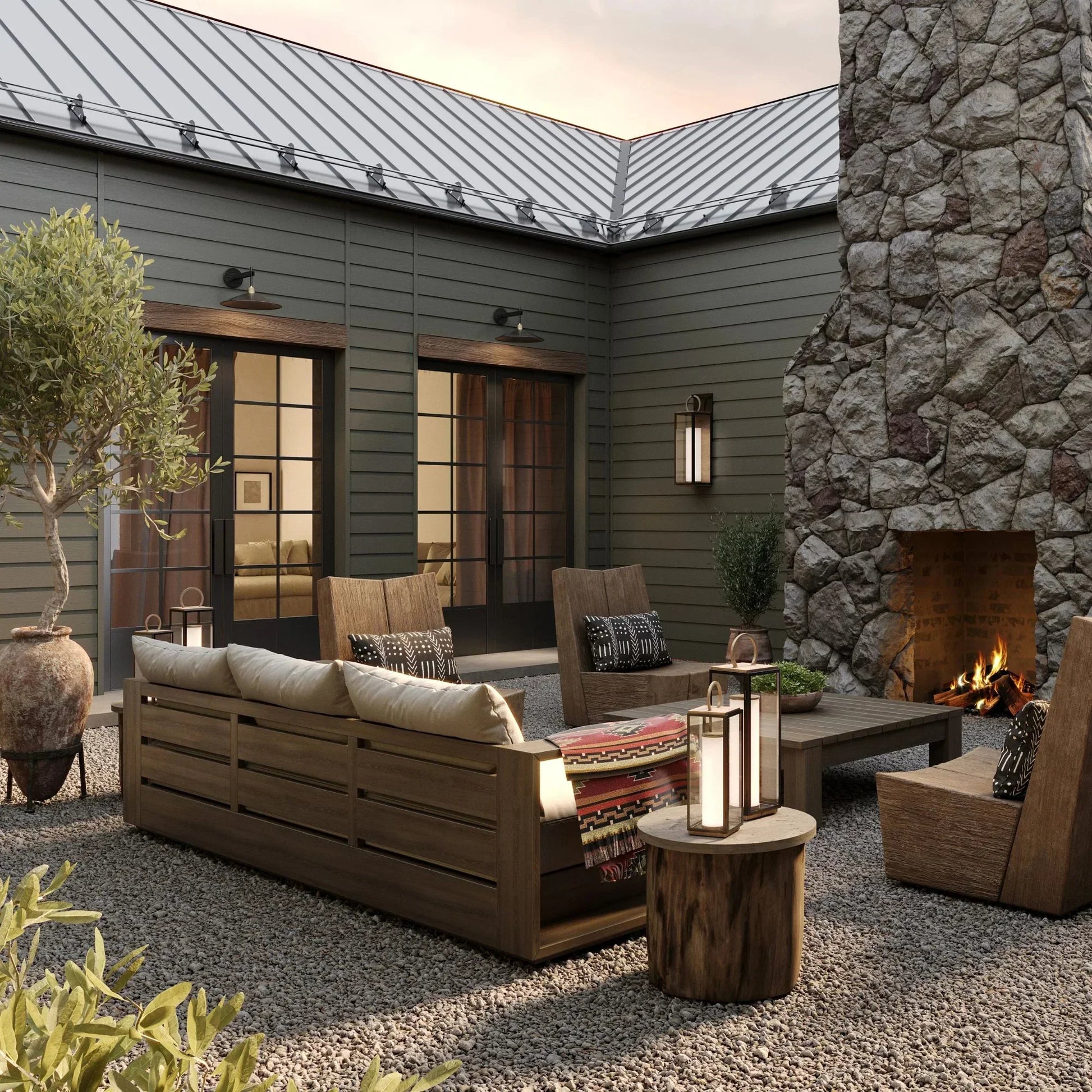 Troy Lighting - Troy Harac LED Outdoor Wall Sconce - Patina Brass/Bronze Finish | Bees Lighting