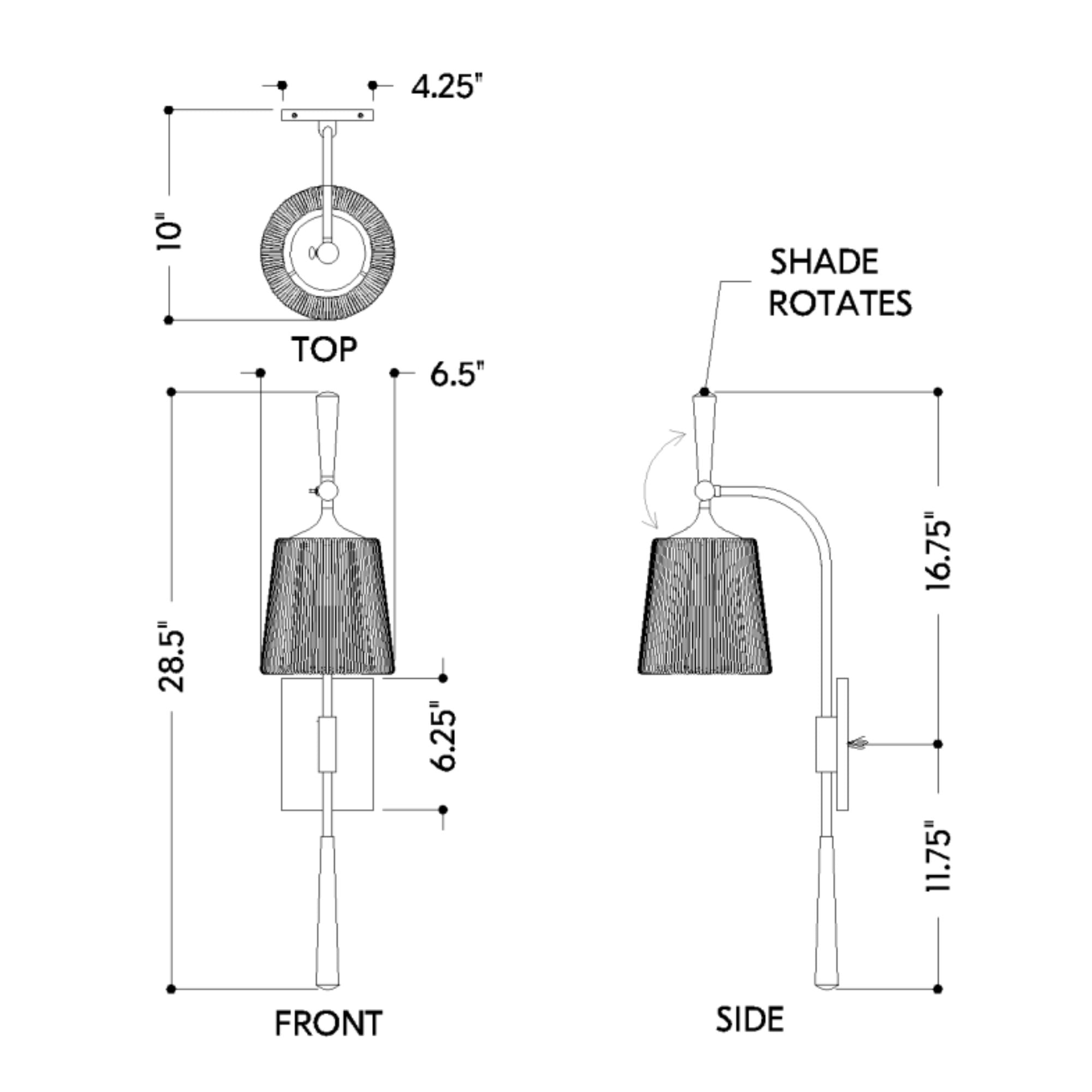 Harlyn 29" Wall Sconce, Textured Black Finish