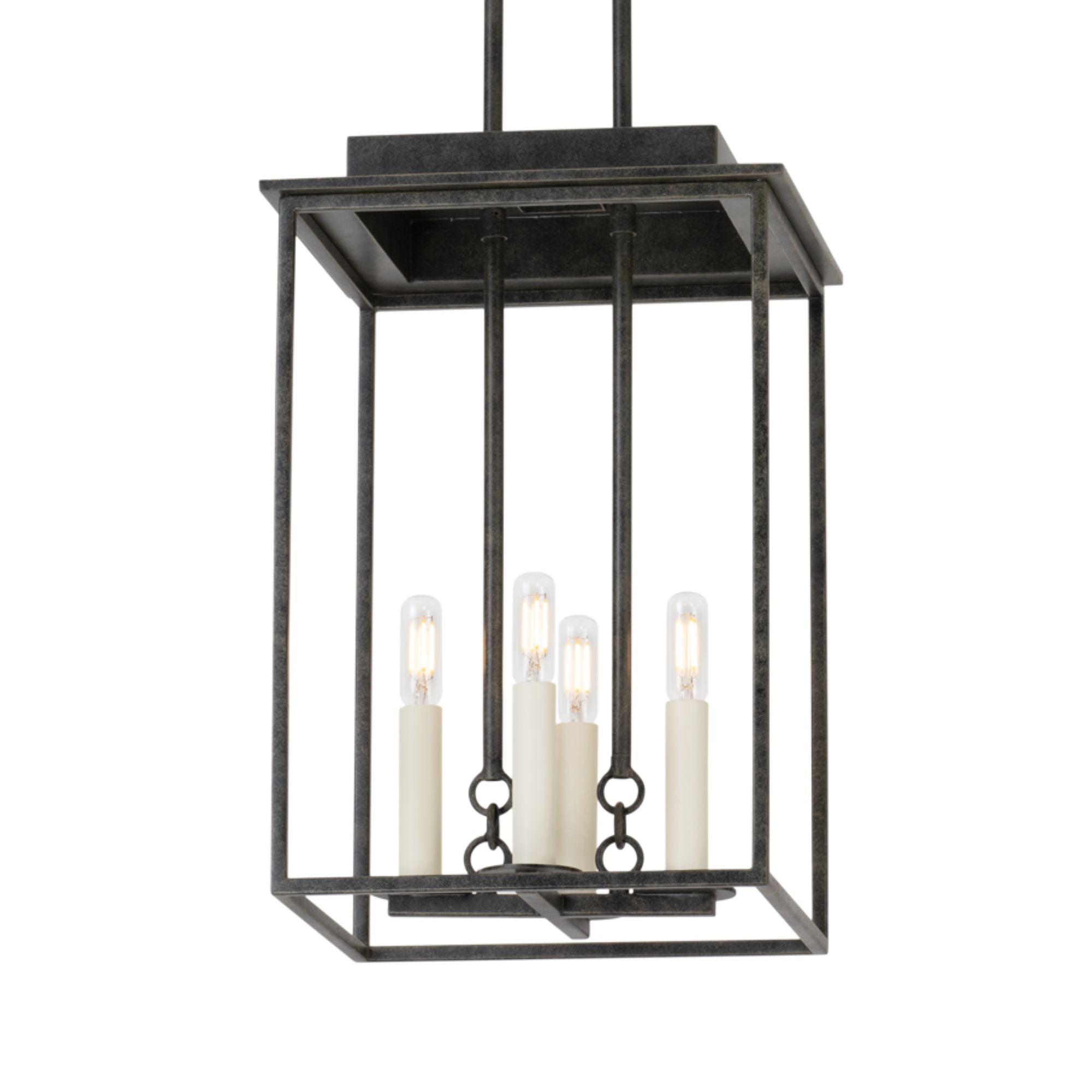 Hart 18" 4-Light Hangining Lantern, French Iron Finish
