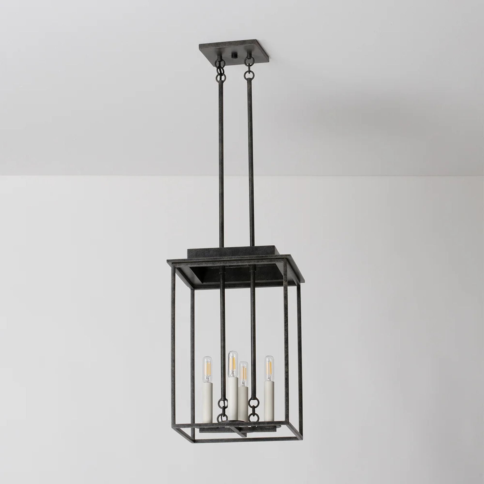Hart 18" 4-Light Hangining Lantern, French Iron Finish
