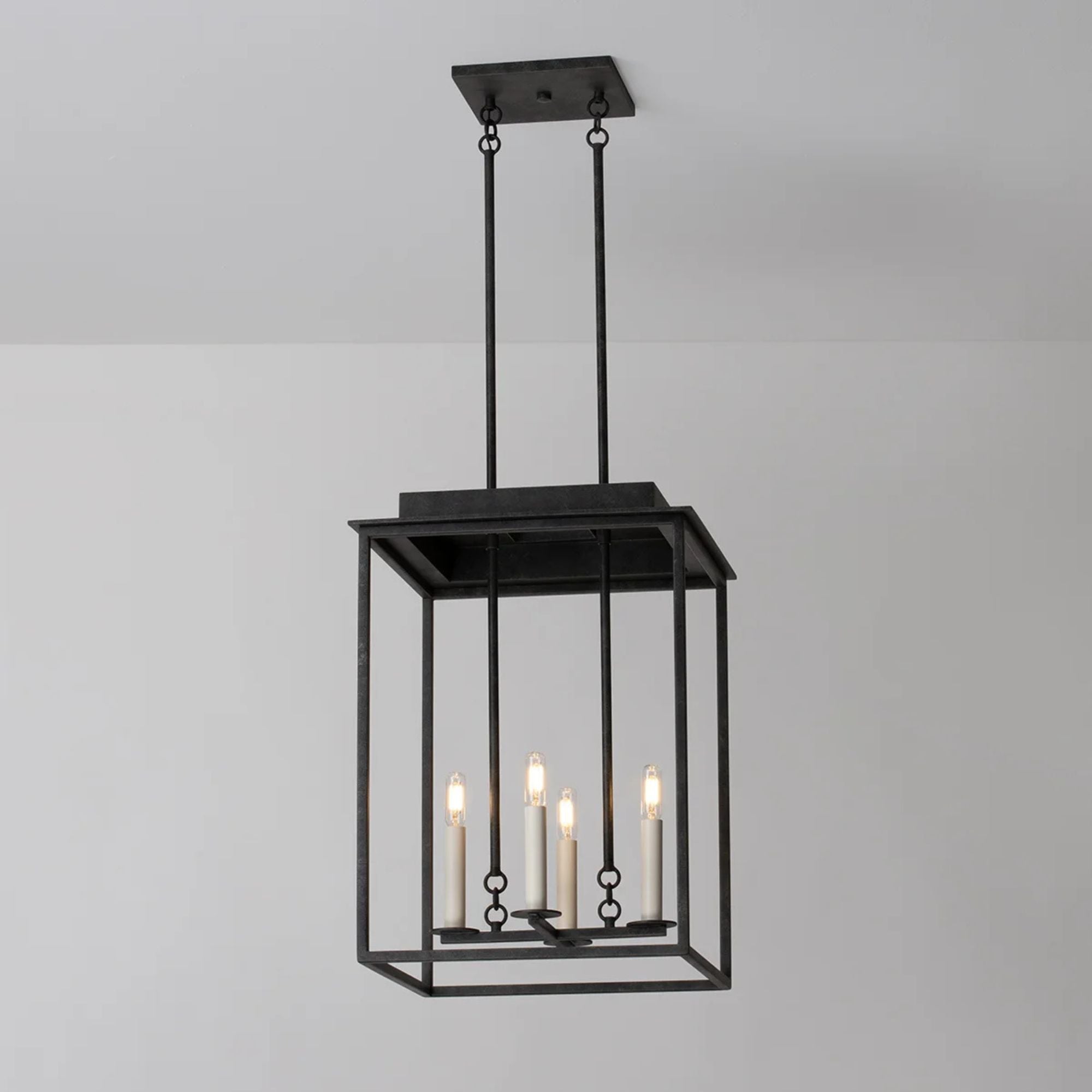 Hart 23" 4-Light Hanging Lantern, French Iron Finish