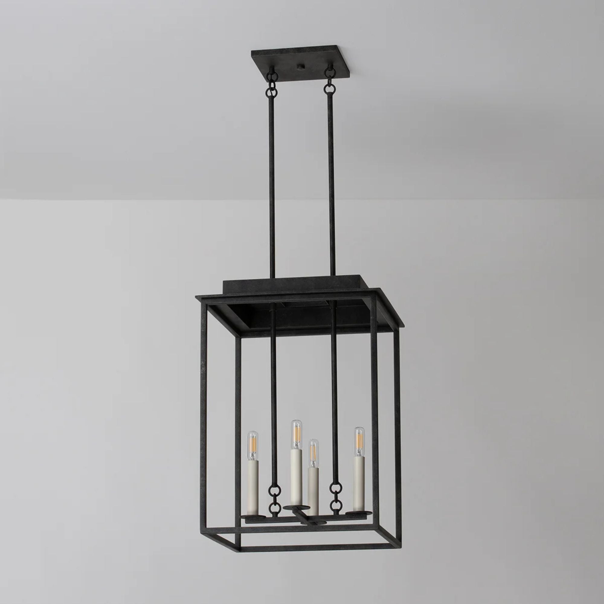 Hart 23" 4-Light Hanging Lantern, French Iron Finish