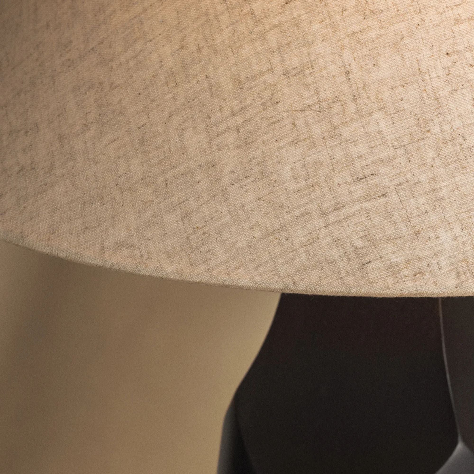 Troy Hewn 20.75 in. Table Lamp, Patina Brass with Beige Natural Linen Shade