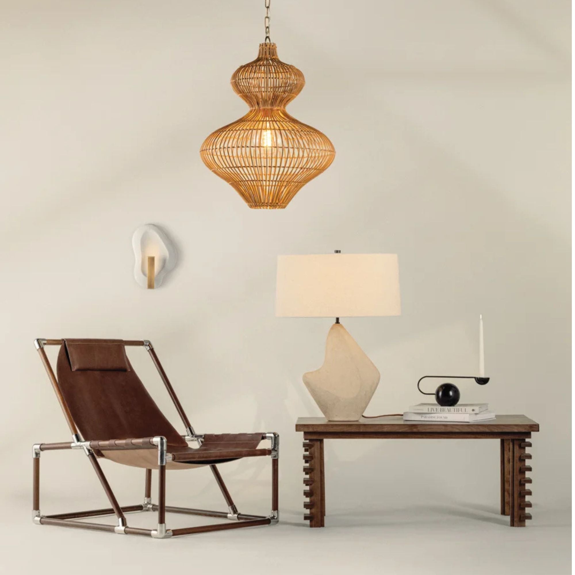 Huntly 27" Table Lamp, Bronze/Ceramic Ivory Breakstone Finish