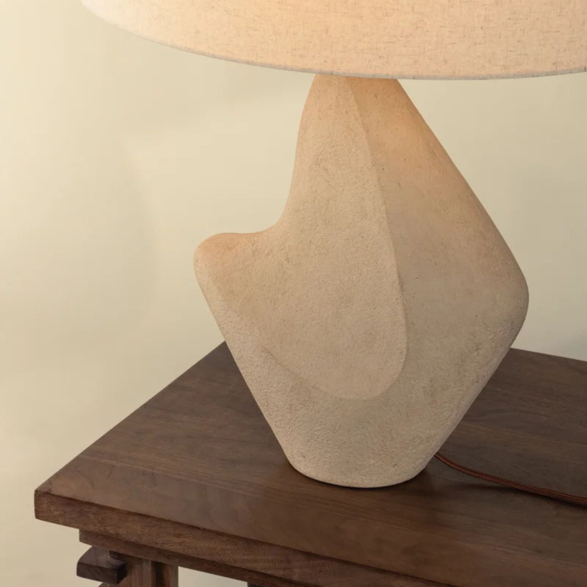 Huntly 27" Table Lamp, Bronze/Ceramic Ivory Breakstone Finish