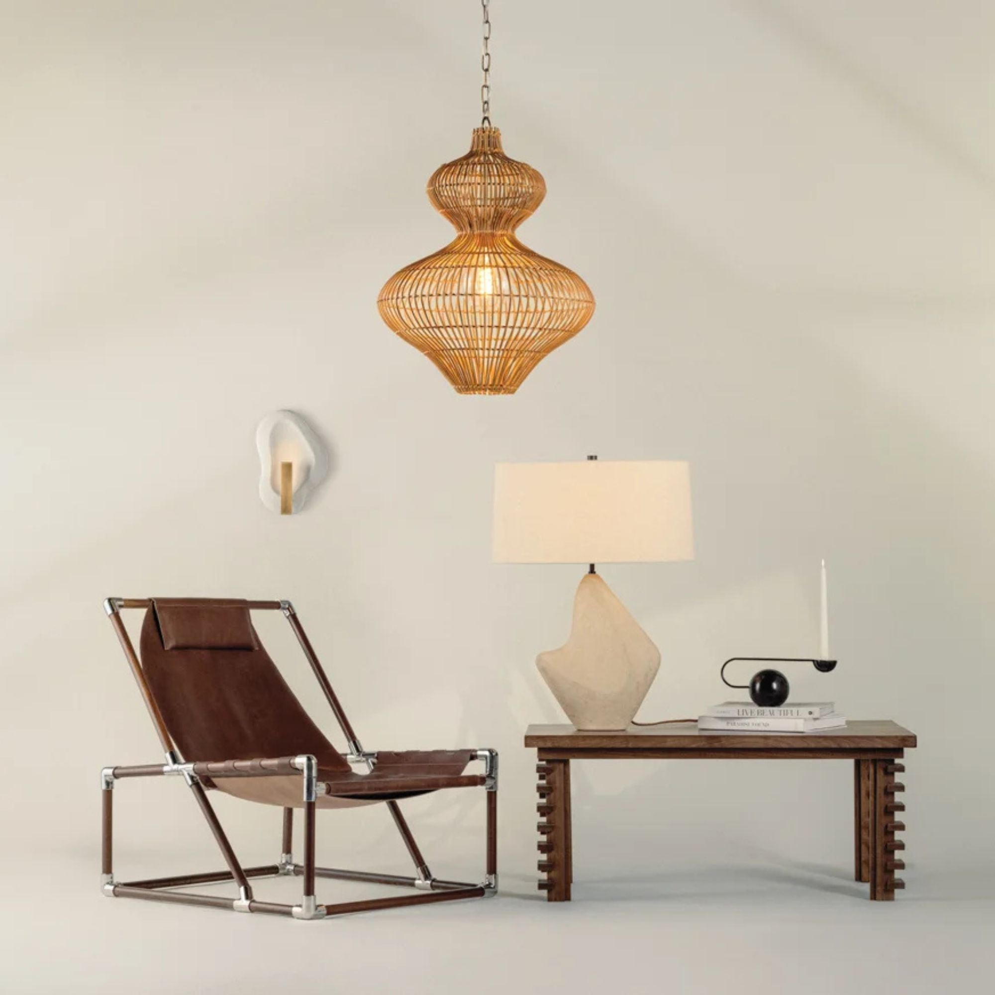 Huntly 27" Table Lamp, Bronze/Ceramic Ivory Breakstone Finish