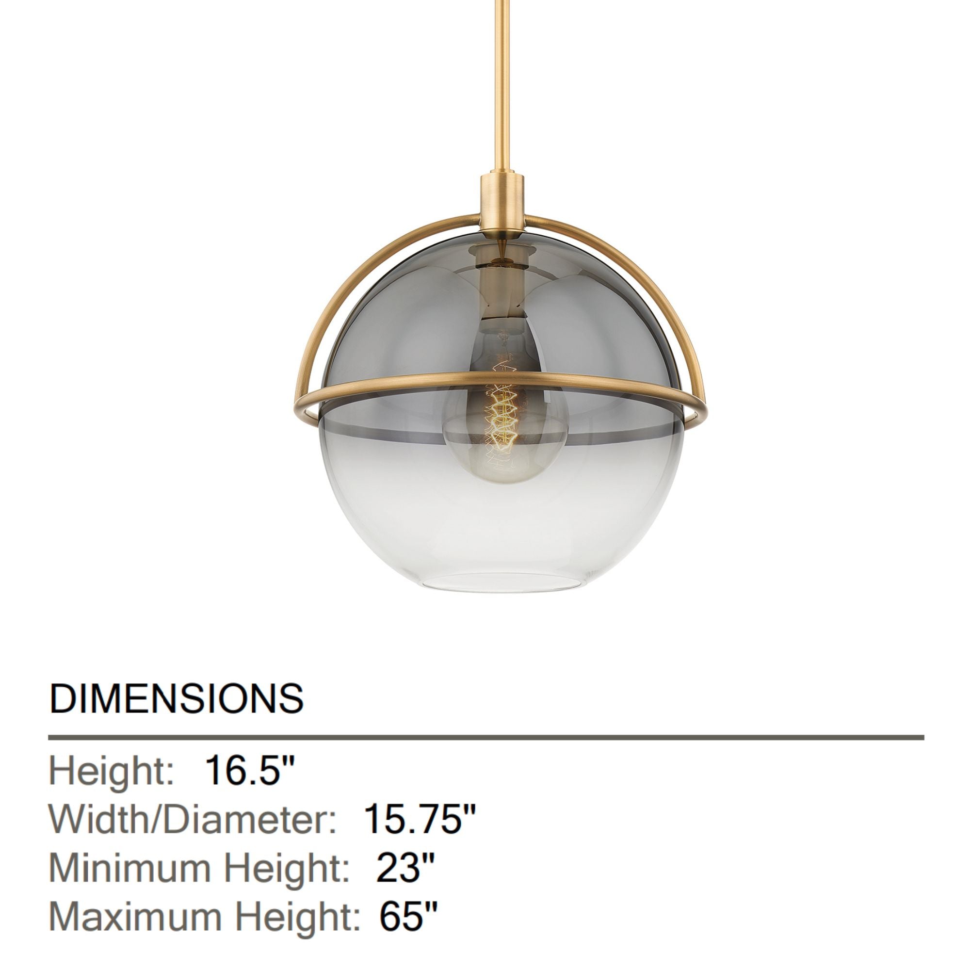 Ivins 17" Pendant, Patina Brass Finish