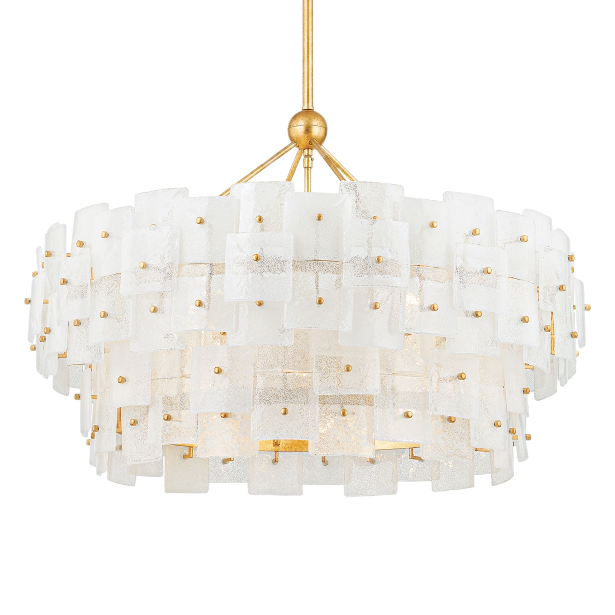 Jacik 36" 8-Light Chandelier, Vintage Gold Leaf Finish