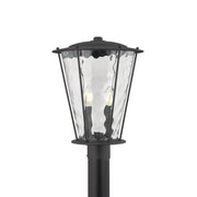 Troy Jantzen 14.5 in. 2-Light Outdoor Post Light, Texture Black with Clear Optic Glass