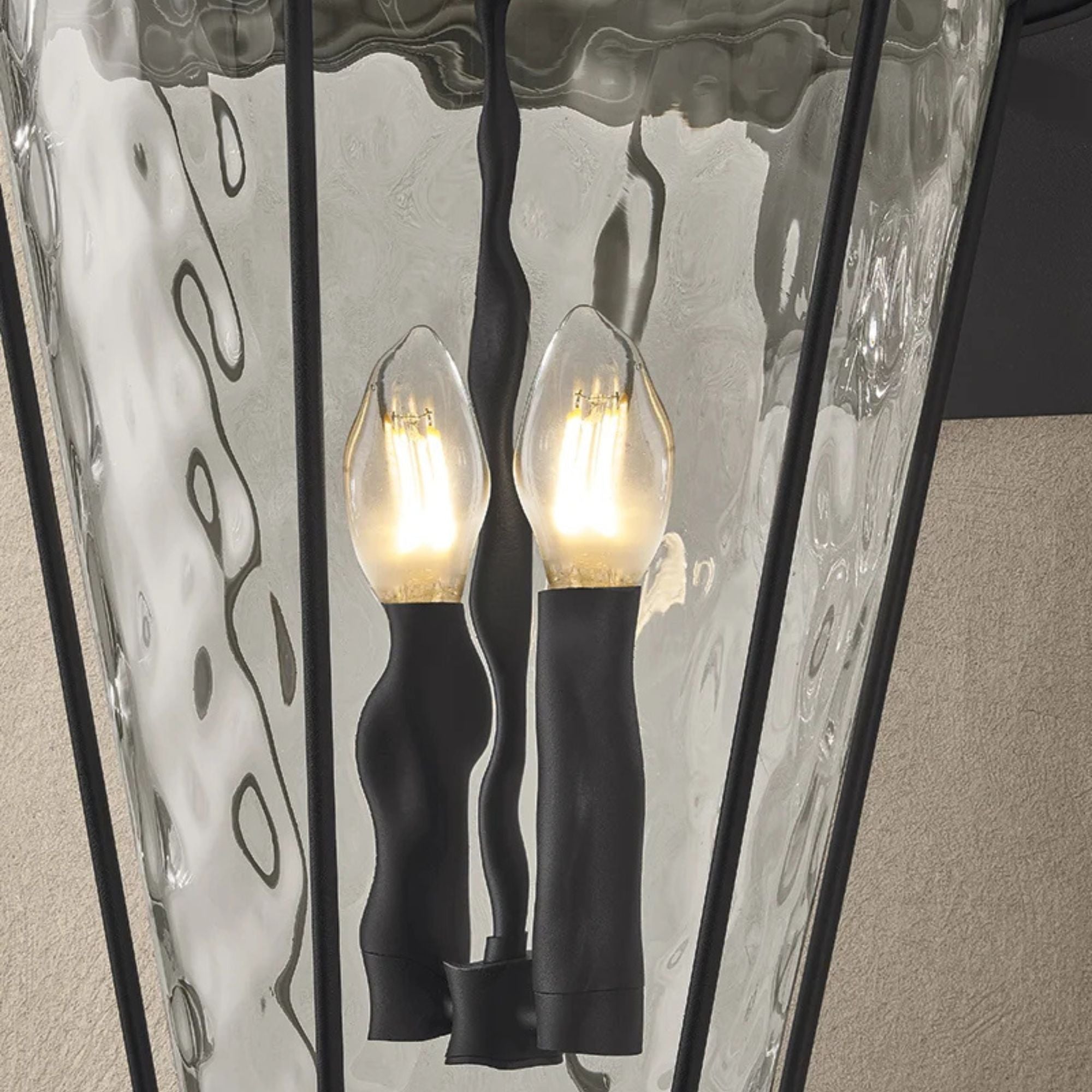 Troy Jantzen Wall Sconce, Texture Black with Clear Optic Glass