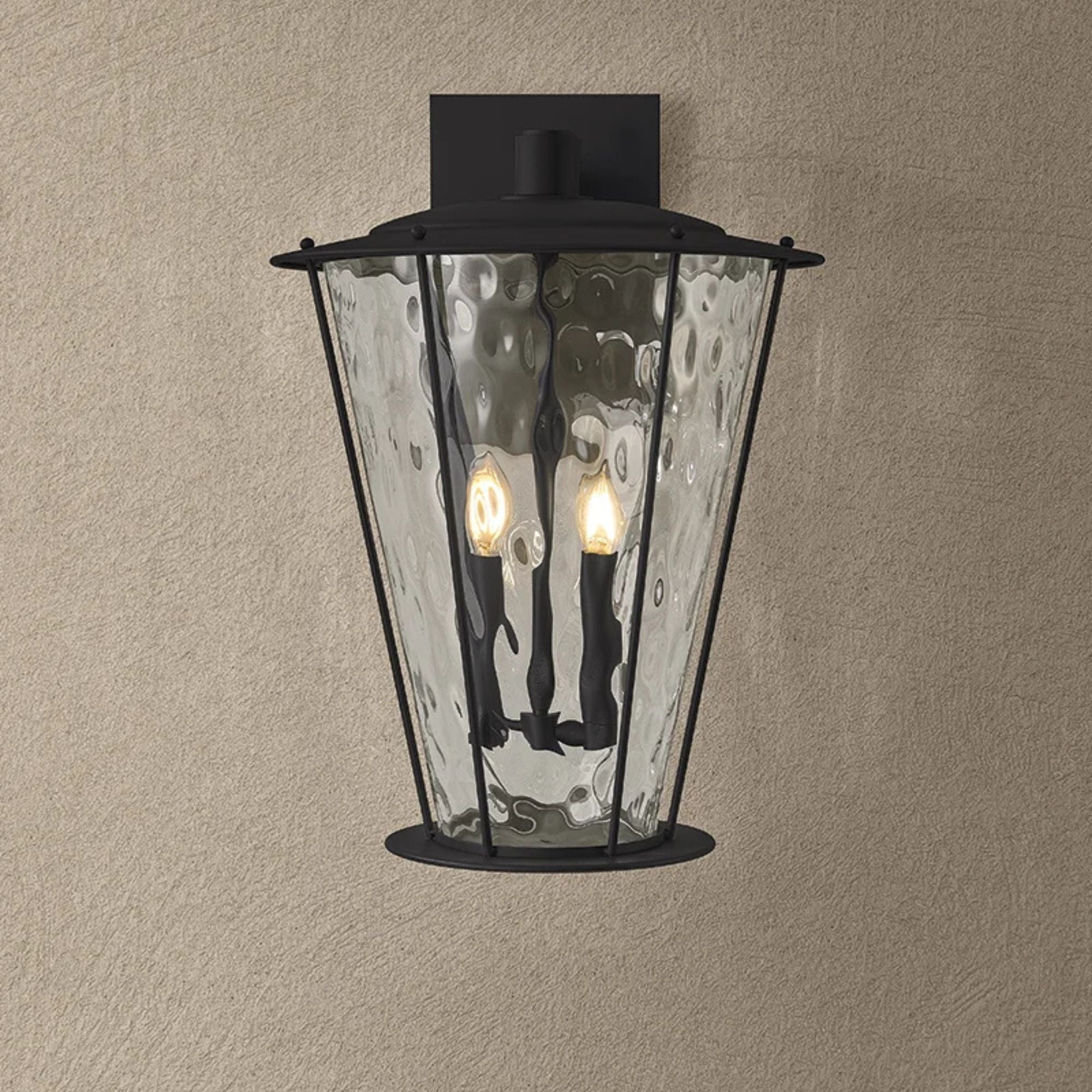 Troy Jantzen Wall Sconce, Texture Black with Clear Optic Glass