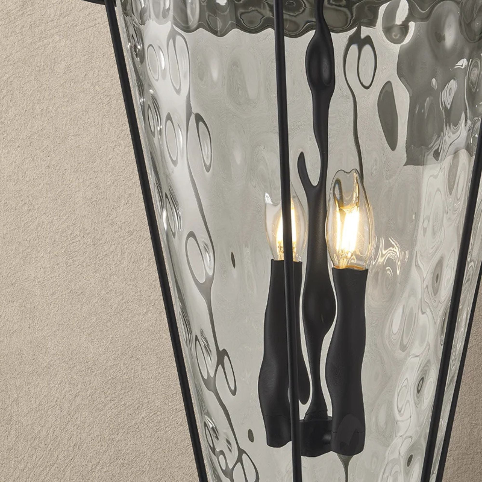 Troy Jantzen 21.5 in. 2-Light Wall Sconce, Texture Black with Clear Optic Glass