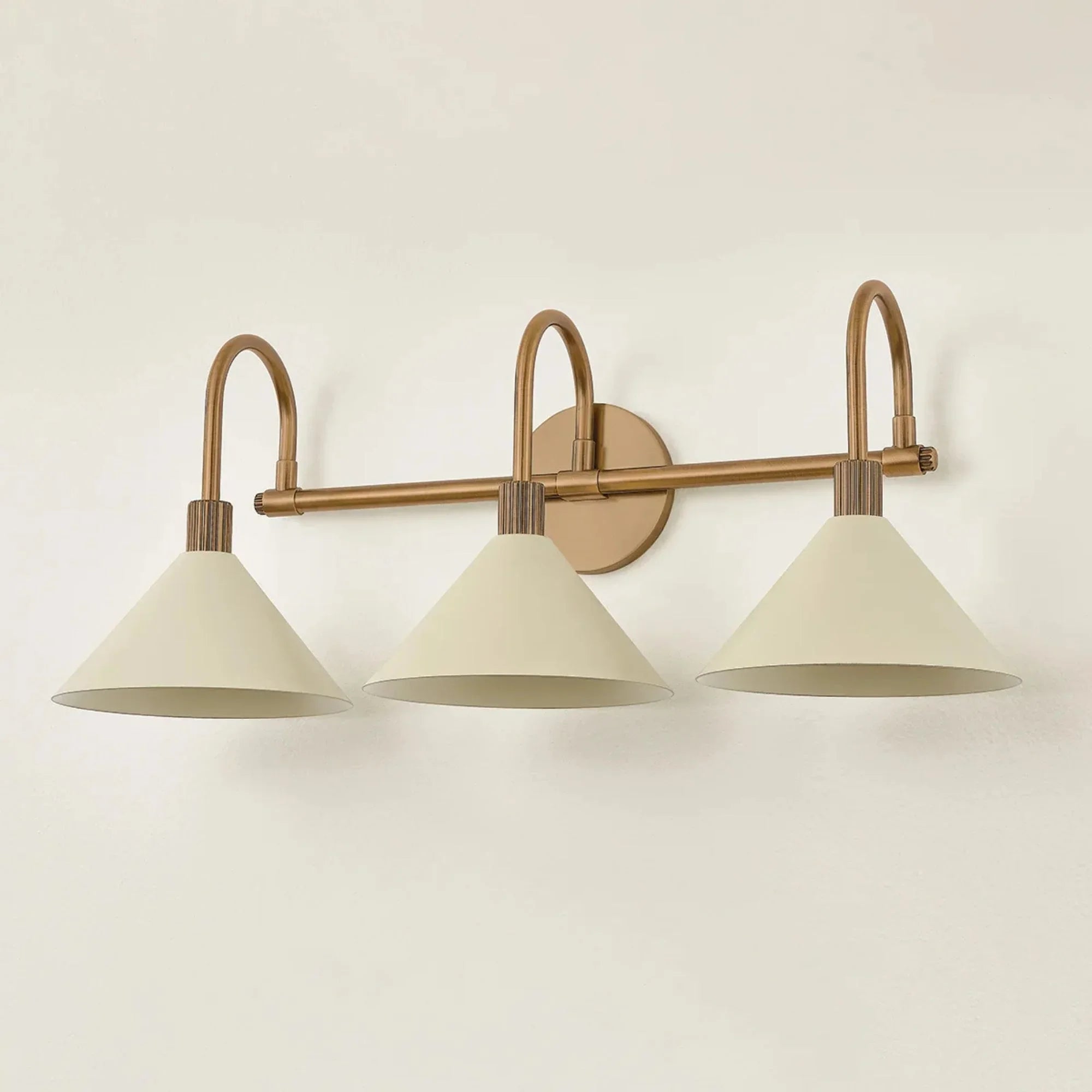 Jovani 26" 3-Light Bath Vanity, Patina Brass/Soft Sand Finish