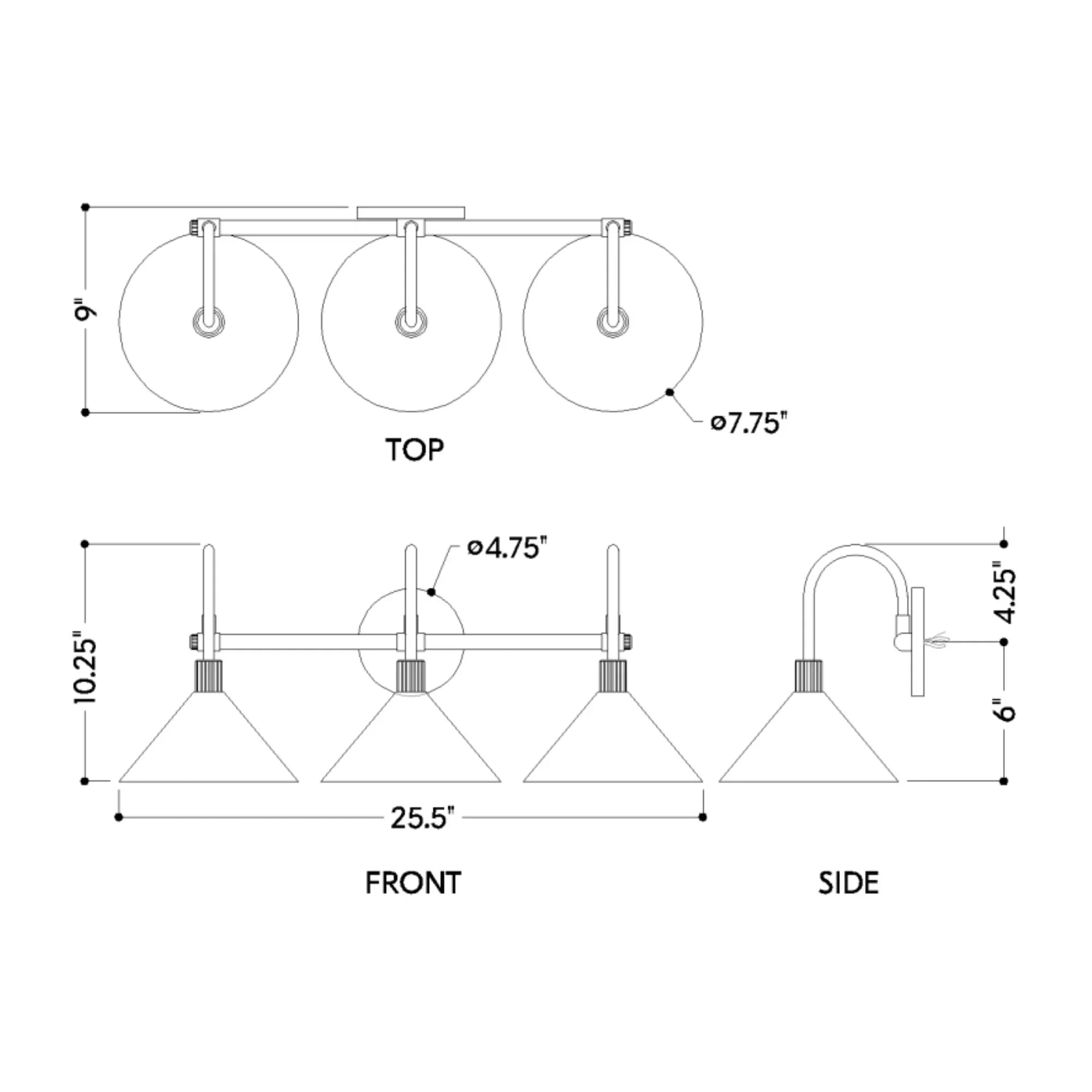 Jovani 26" 3-Light Bath Vanity, Patina Brass/Soft Sand Finish