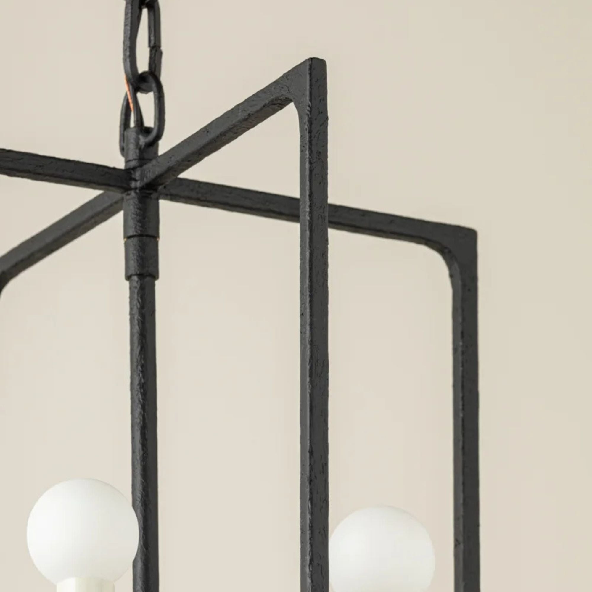 Kael 23" 4-Light Hangining Lantern, Black Iron Finish