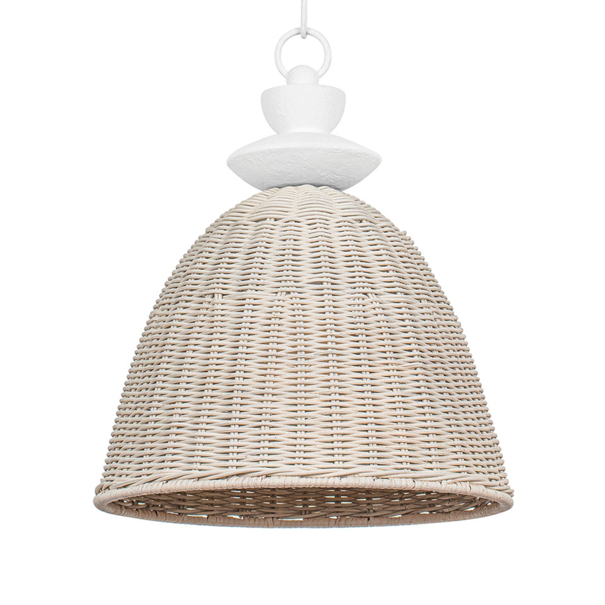 Kahn 18" Pendant, Gesso White Finish