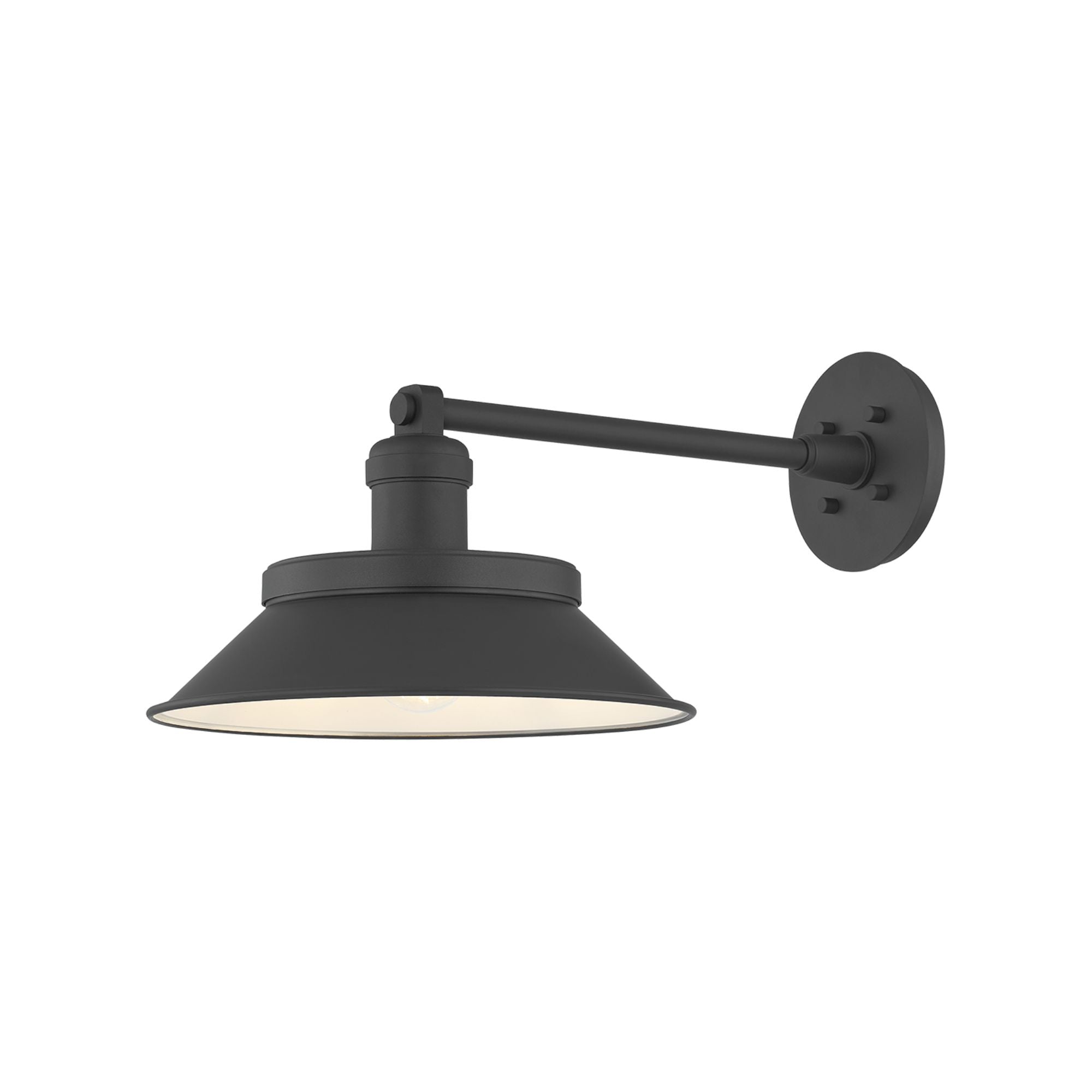 Kaspars 9.75in Wall Sconce, Texture Black & Soft Black with Metal Shade