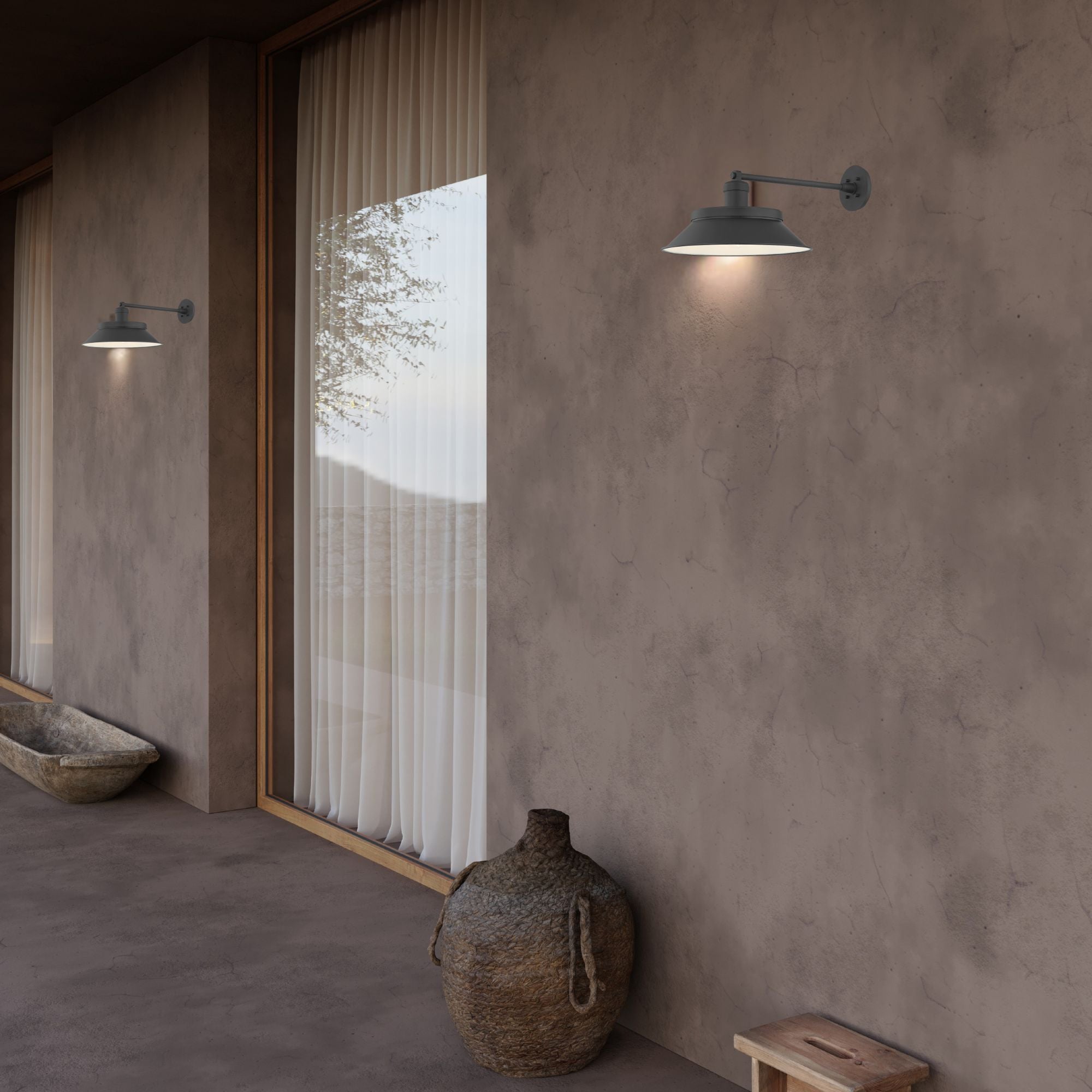 Kaspars 11 in. Wall Sconce, Texture Black & Soft Black with Metal Shade