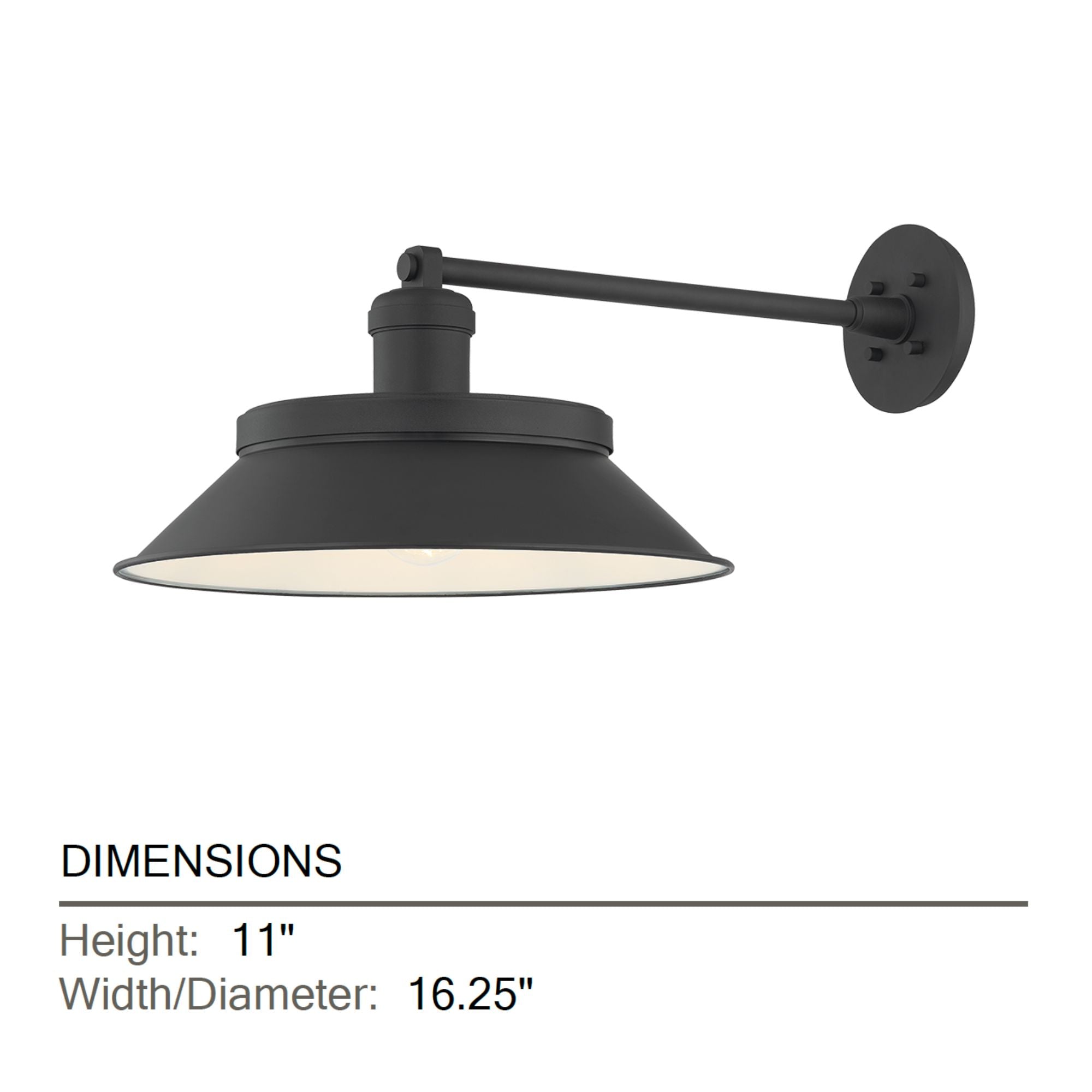 Kaspars 11 in. Wall Sconce, Texture Black & Soft Black with Metal Shade