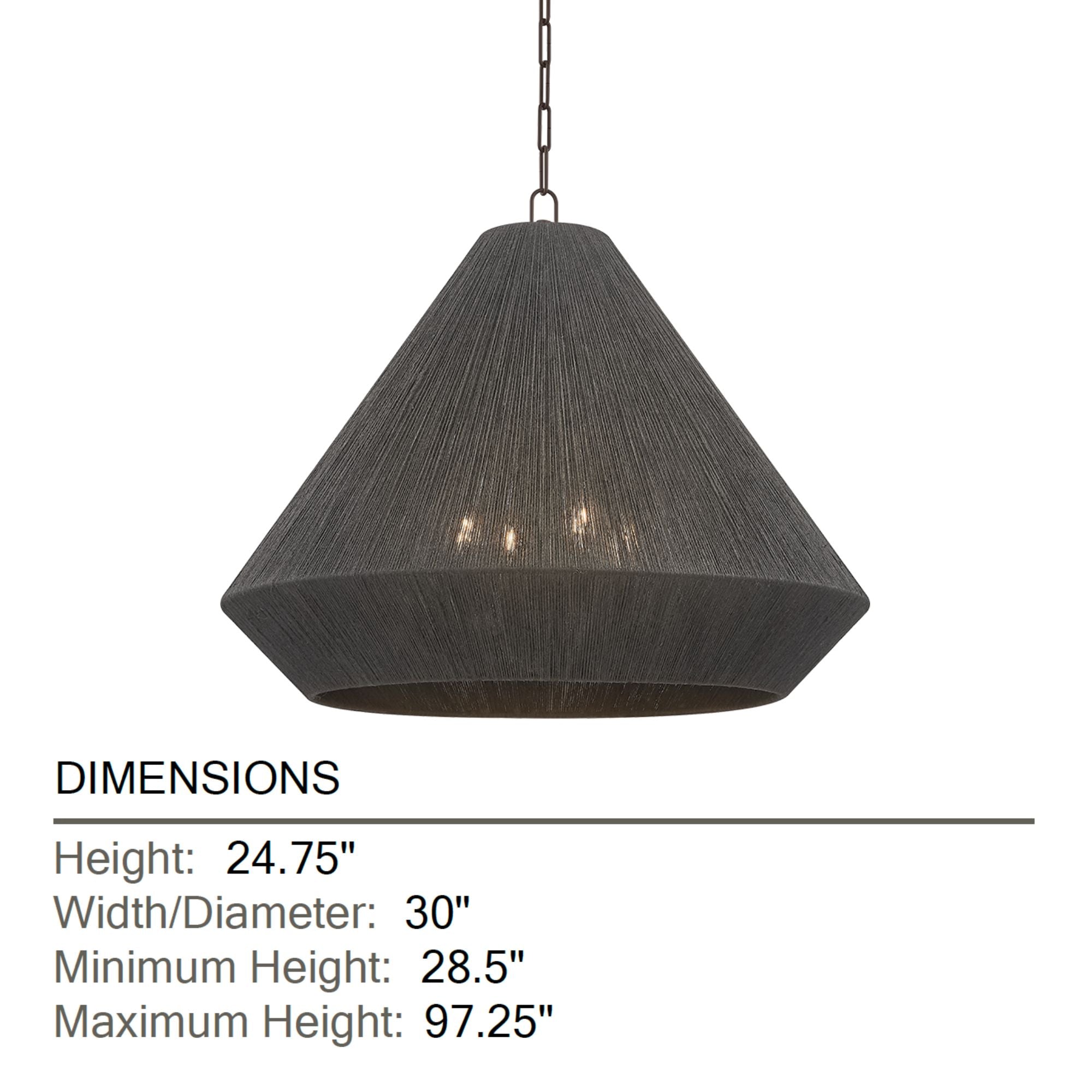 Keats 24.75 in. 4-Light Pendant, Bronze with Natural Woven Shade