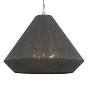 Keats 31.5 in. 5-Light Pendant, Bronze with Natural Woven Shade
