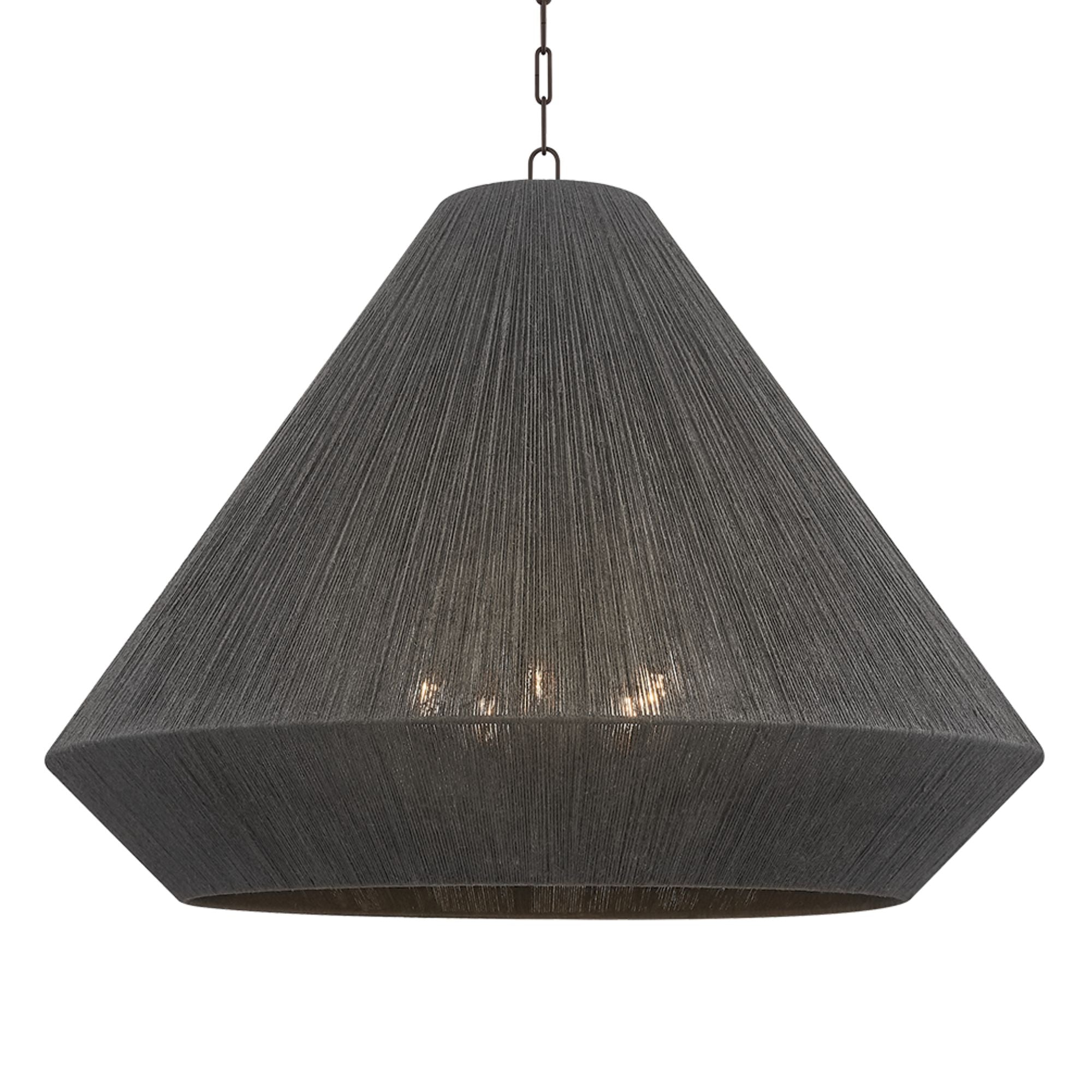 Keats 31.5 in. 5-Light Pendant, Bronze with Natural Woven Shade