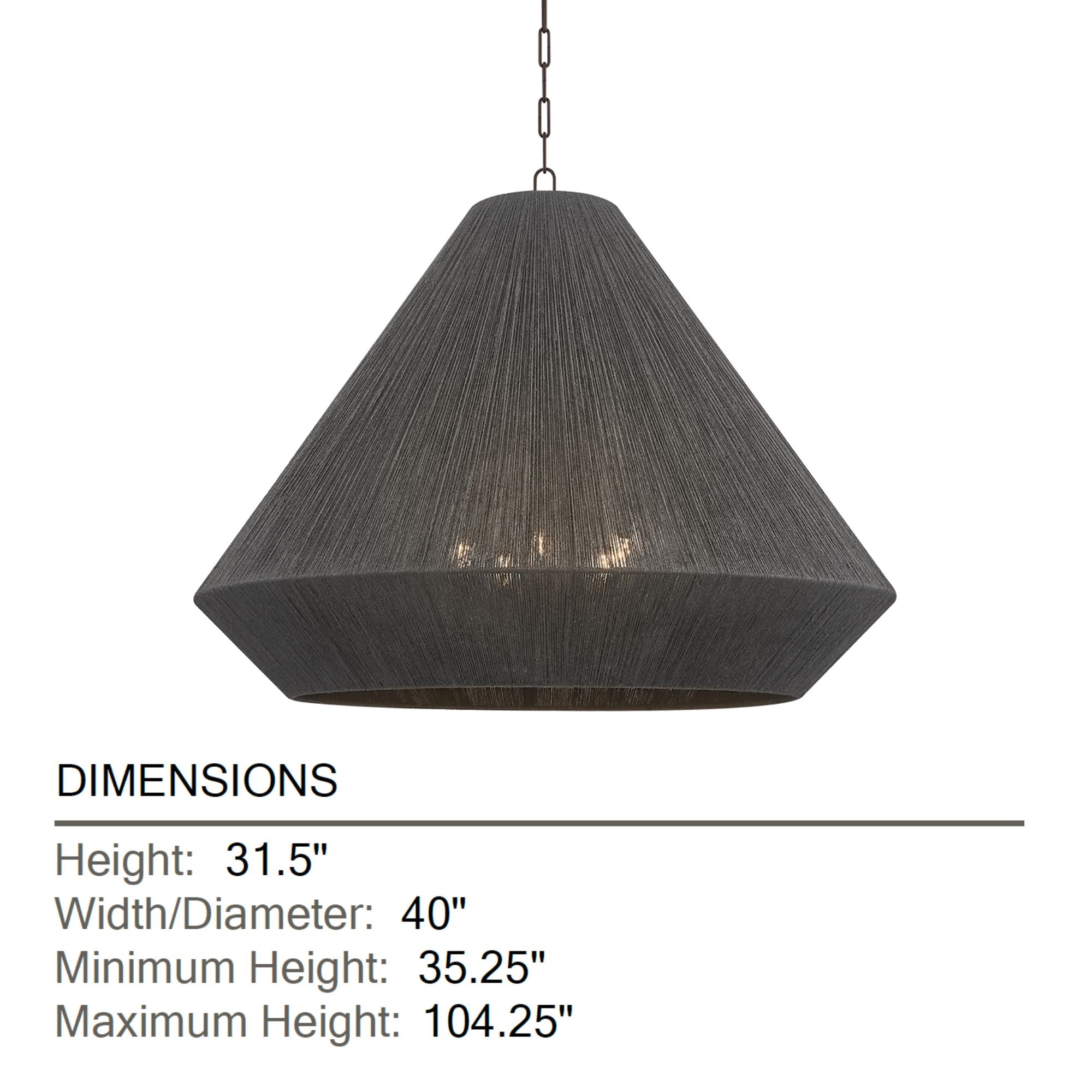 Keats 31.5 in. 5-Light Pendant, Bronze with Natural Woven Shade