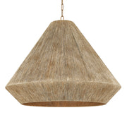 Keats 31.5 in. 5-Light Pendant, Patina Brass with Natural Woven Shade