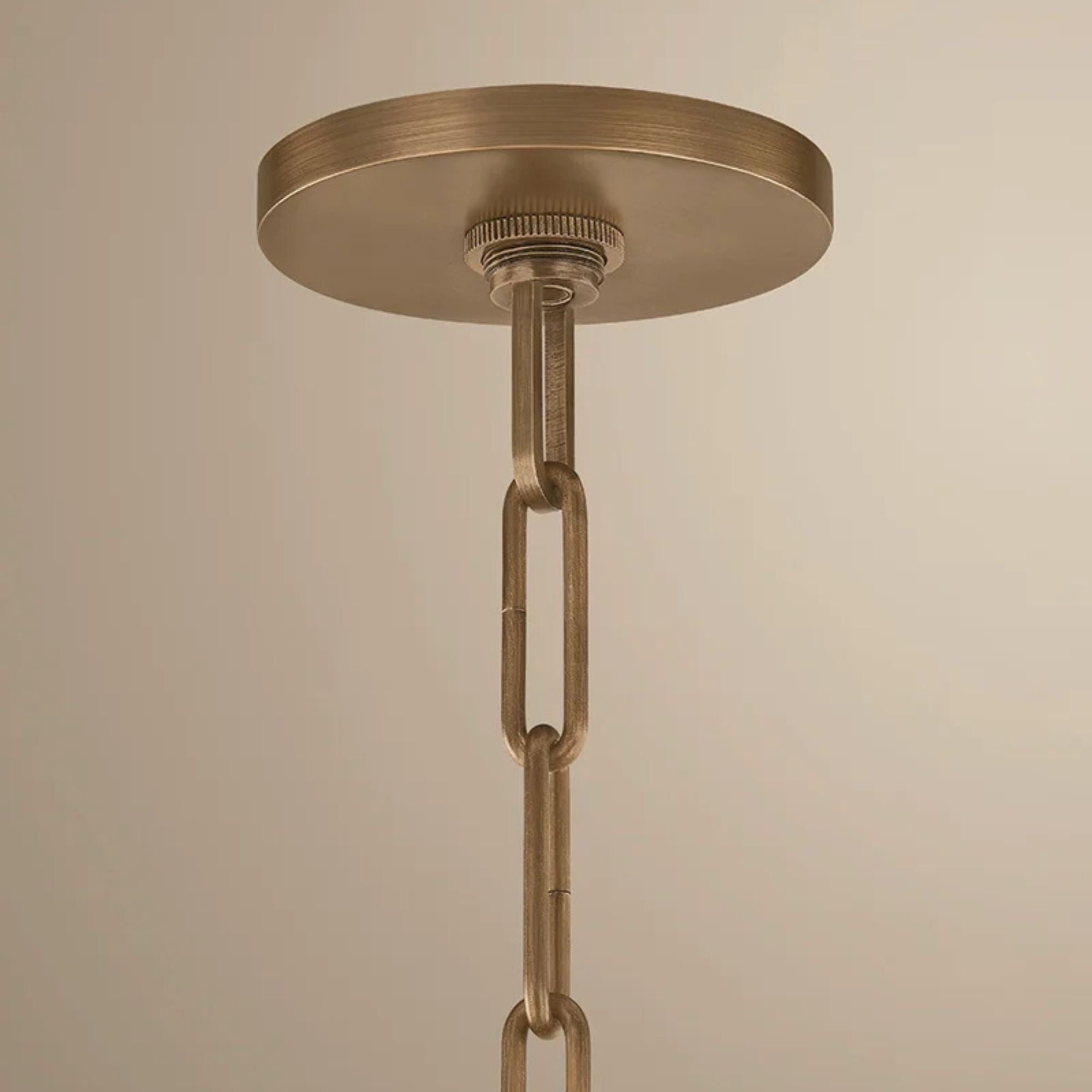 Keats 31.5 in. 5-Light Pendant, Patina Brass with Natural Woven Shade