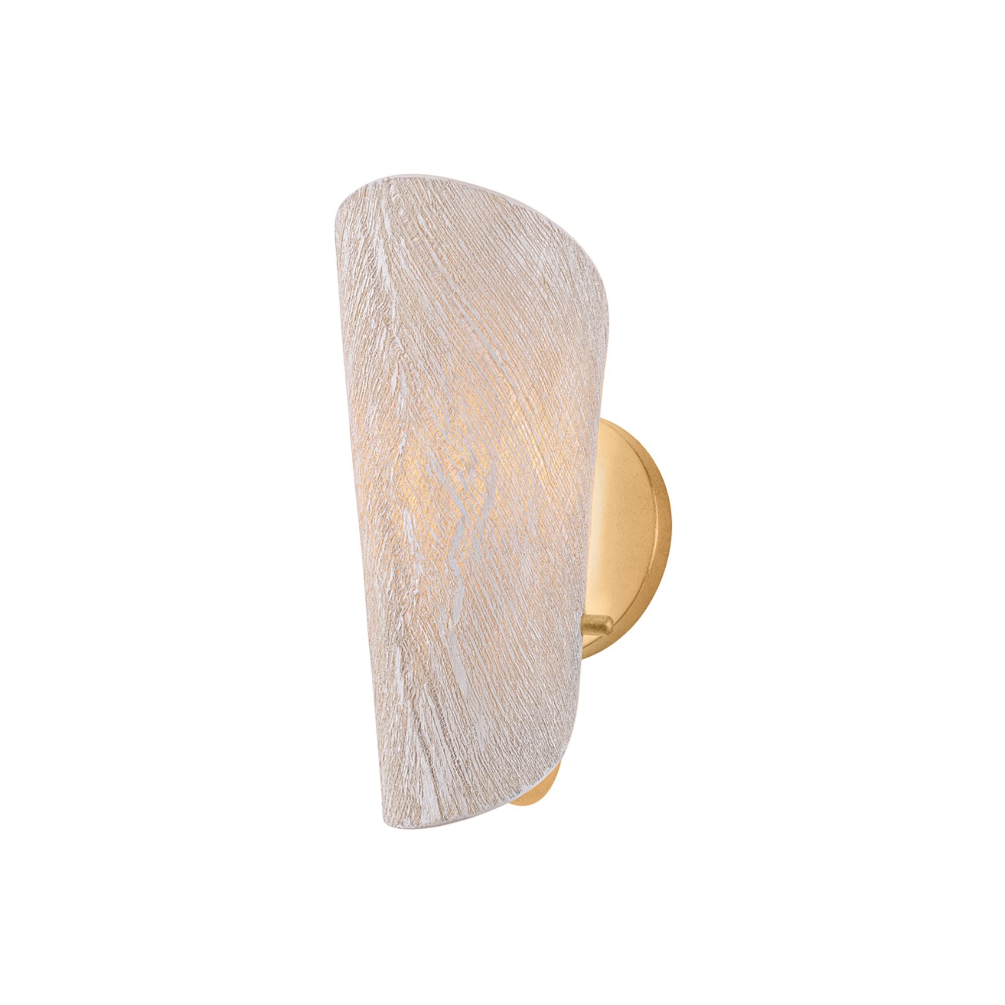 Ken 12 in. Wall Sconce, Vintage Gold Leaf with Natural Woven Coconut Fiber Shade