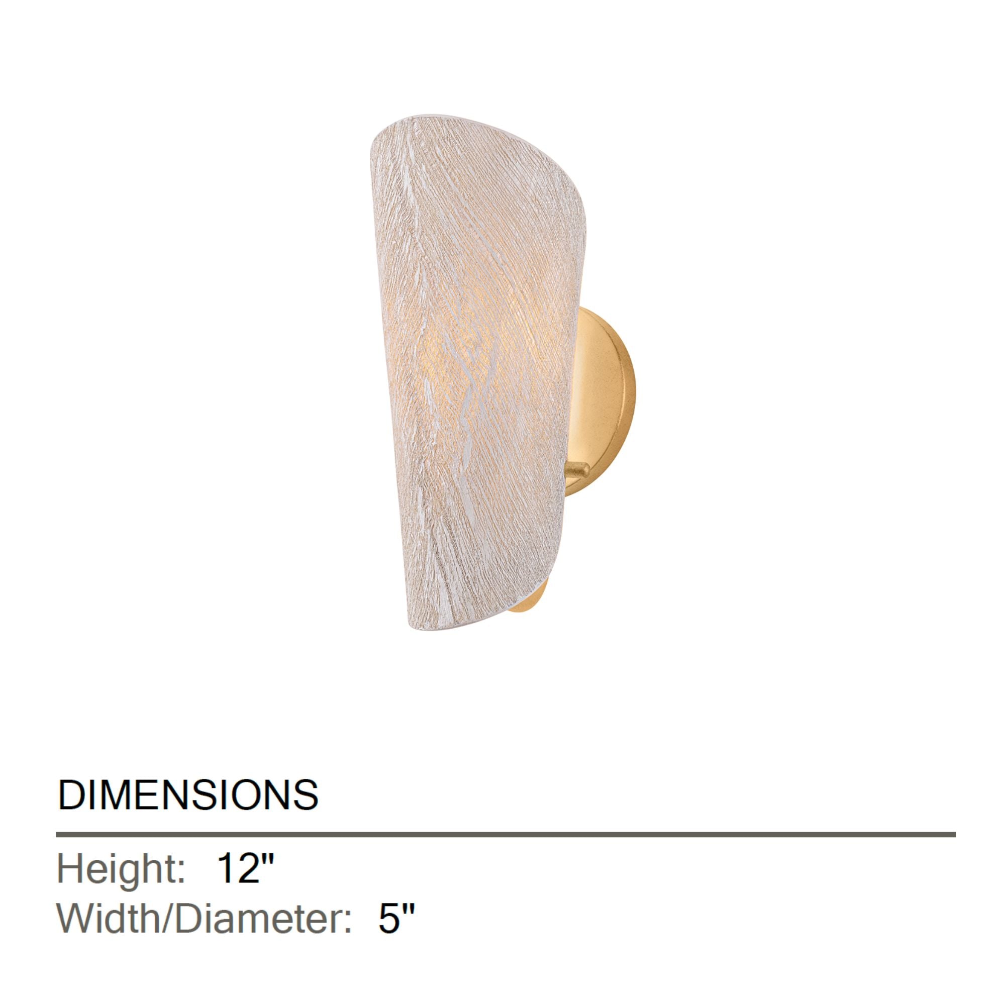 Ken 12 in. Wall Sconce, Vintage Gold Leaf with Natural Woven Coconut Fiber Shade
