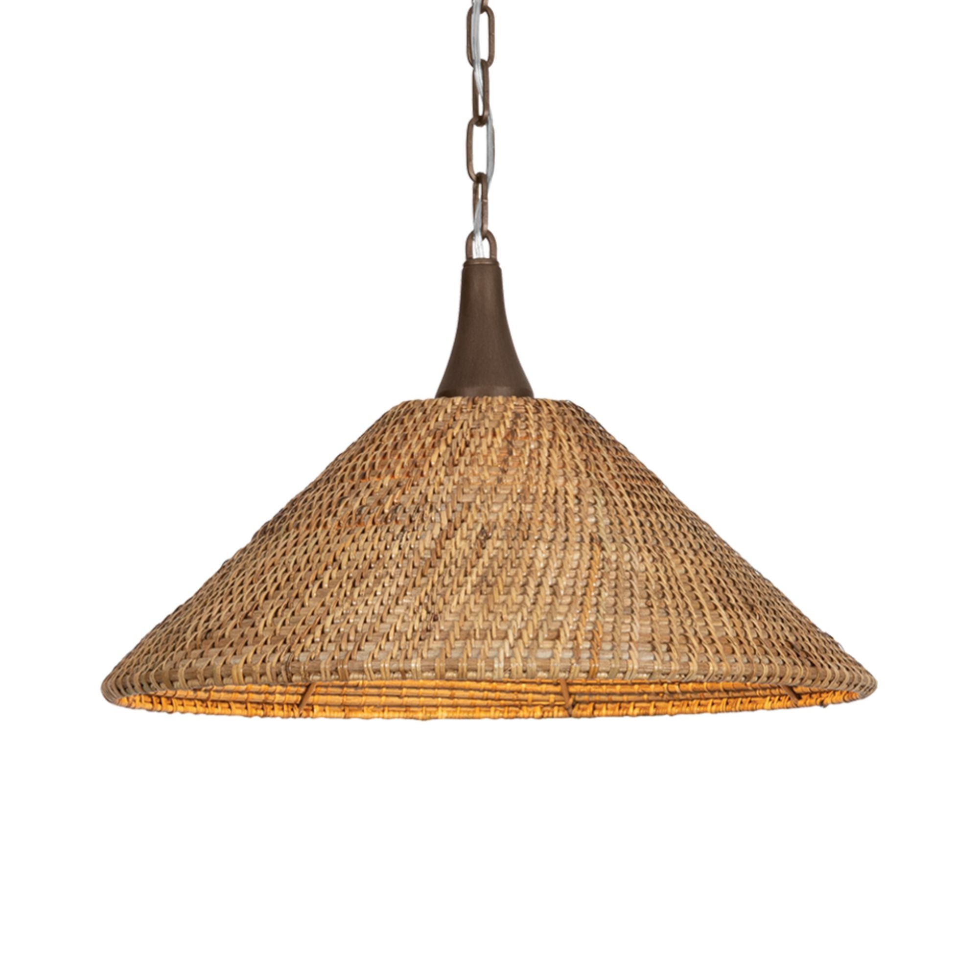 Kenzo 21" Pendant, Bronze Leaf Finish