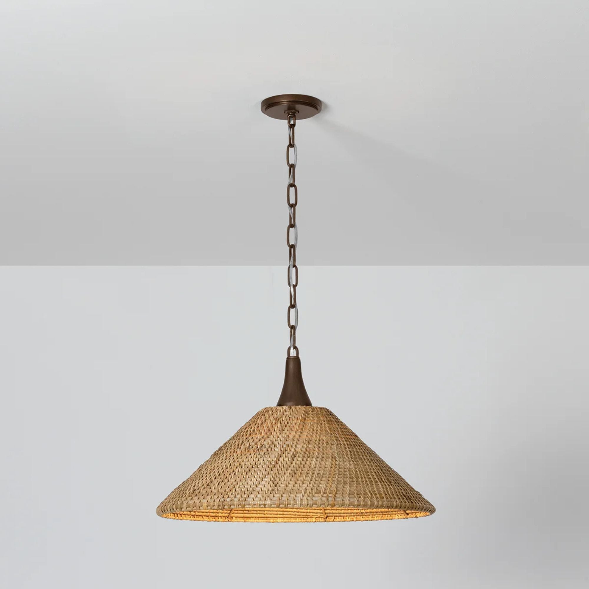 Kenzo 21" Pendant, Bronze Leaf Finish