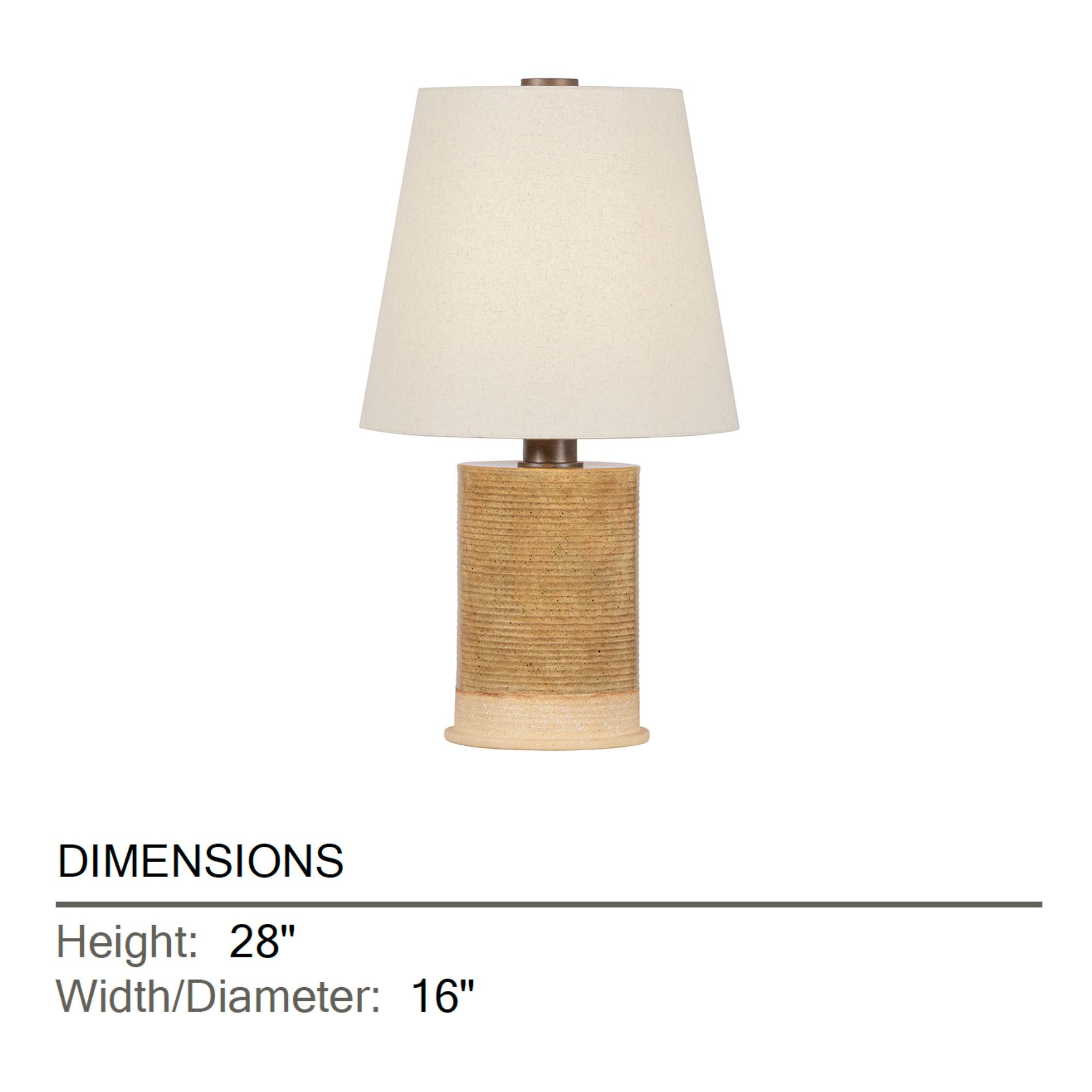 Kerwin 28 in. Table Lamp, Bronze Leaf with Ceramic Caramel Bisque & Natural Linen Shade