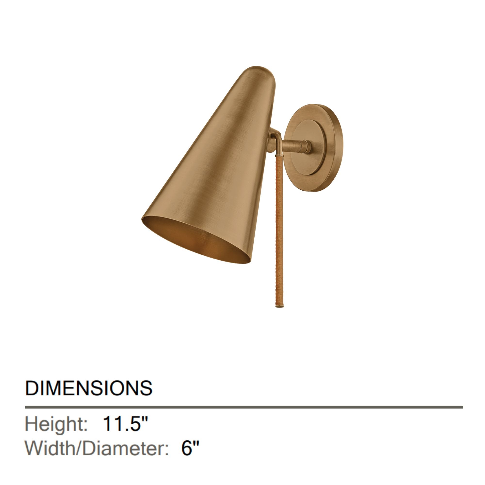 Kobe 12" LED Wall Sconce, Patina Brass Finish