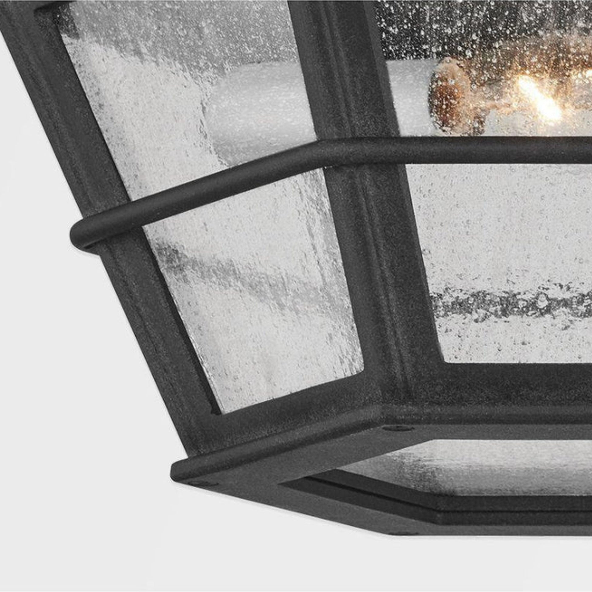 Troy Lighting - Lake County 14" 2-Light Outdoor Flush Mount, French Iron Finish | Bees Lighting