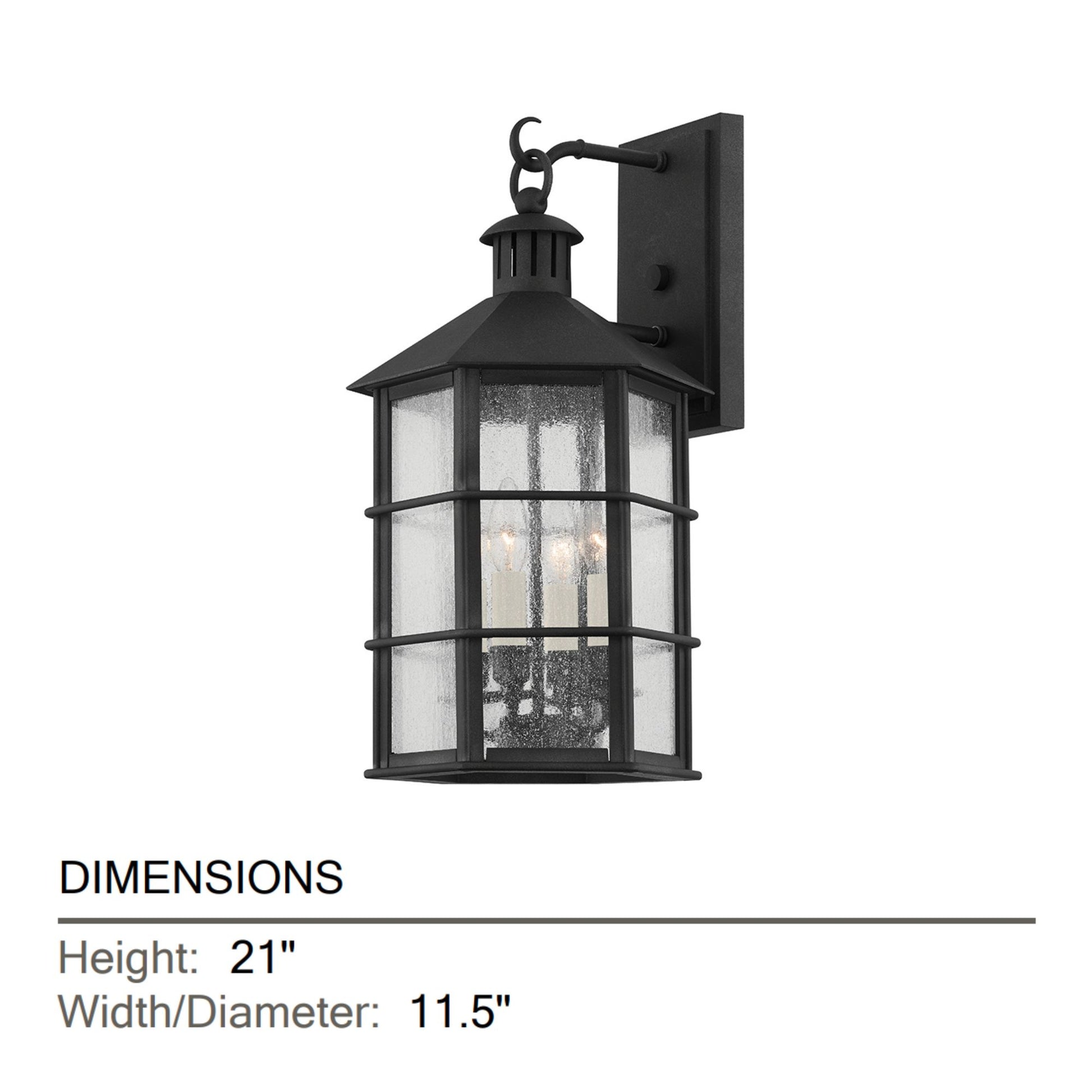Troy Lighting - Lake County 21" 4-Light Outdoor Wall Sconce, French Iron Finish | Bees Lighting