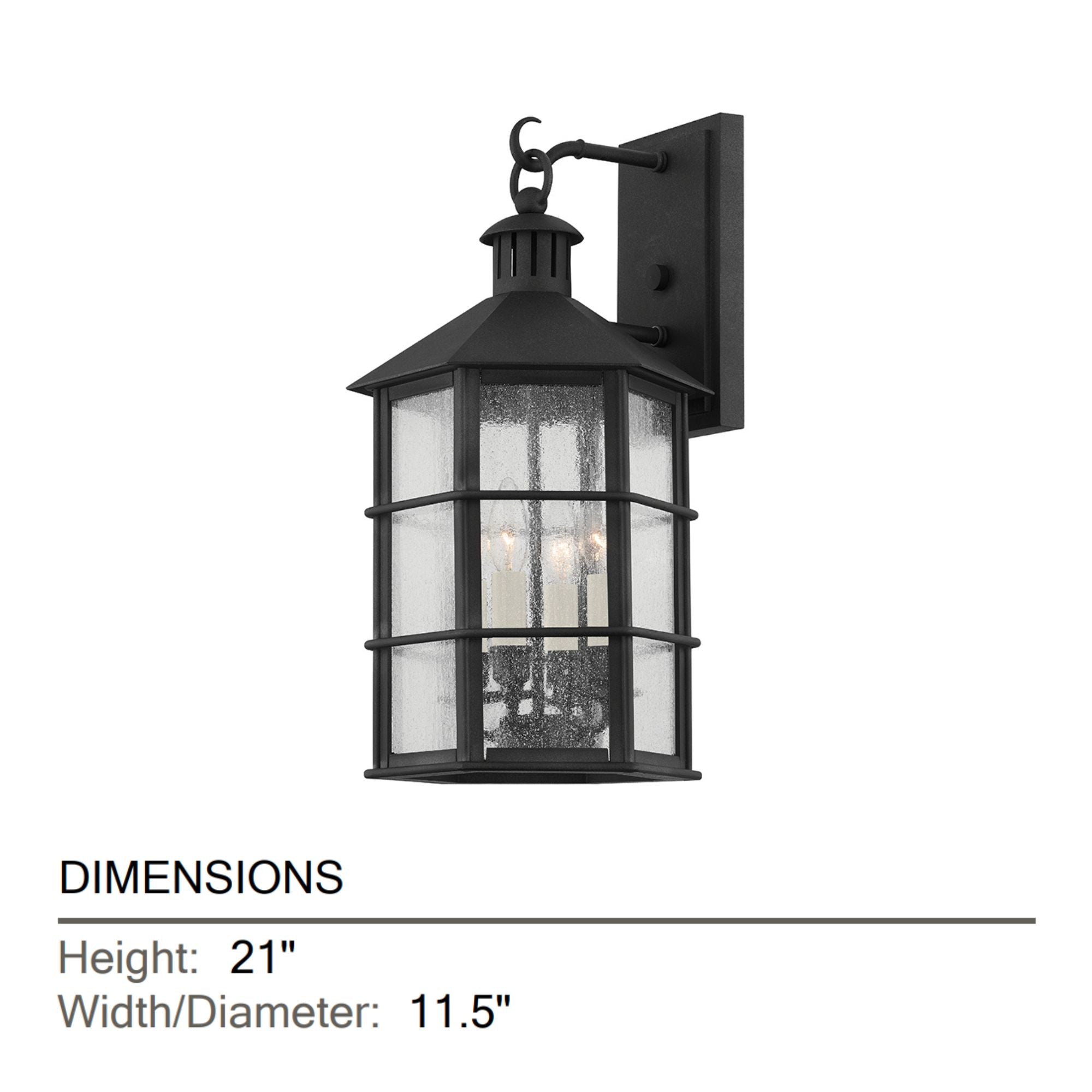 Troy Lighting - Lake County 21" 4-Light Outdoor Wall Sconce, French Iron Finish | Bees Lighting