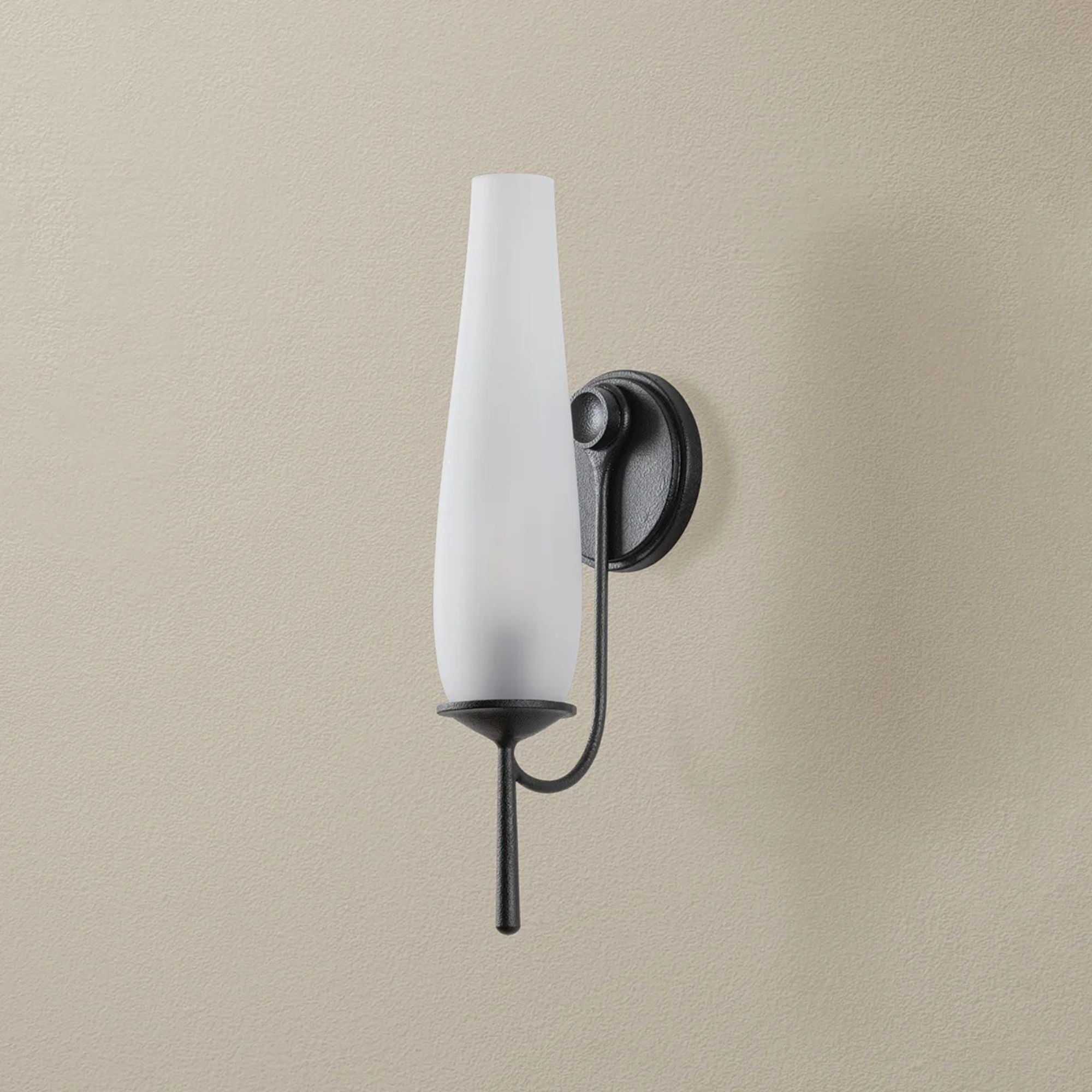 Troy Legacy 17.5 in. Wall Sconce, Forged Iron with Clear Etched Glass