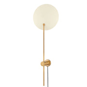Leif 31" Plug-in Sconce, Patina Brass And Soft Sand Finish