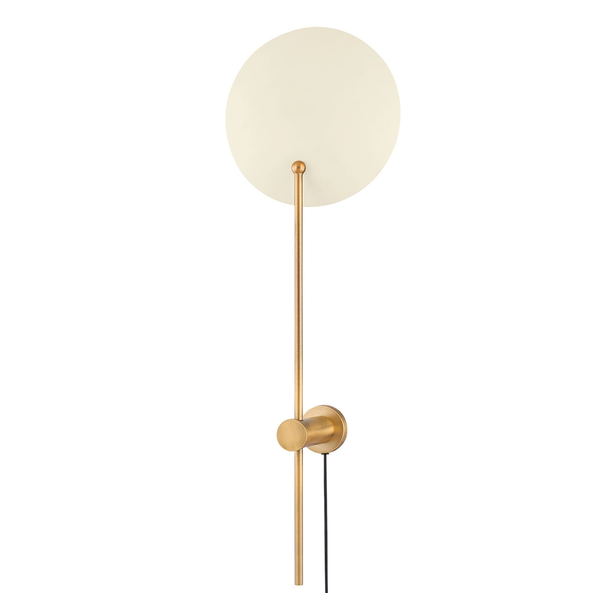 Leif 31" Plug-in Sconce, Patina Brass And Soft Sand Finish